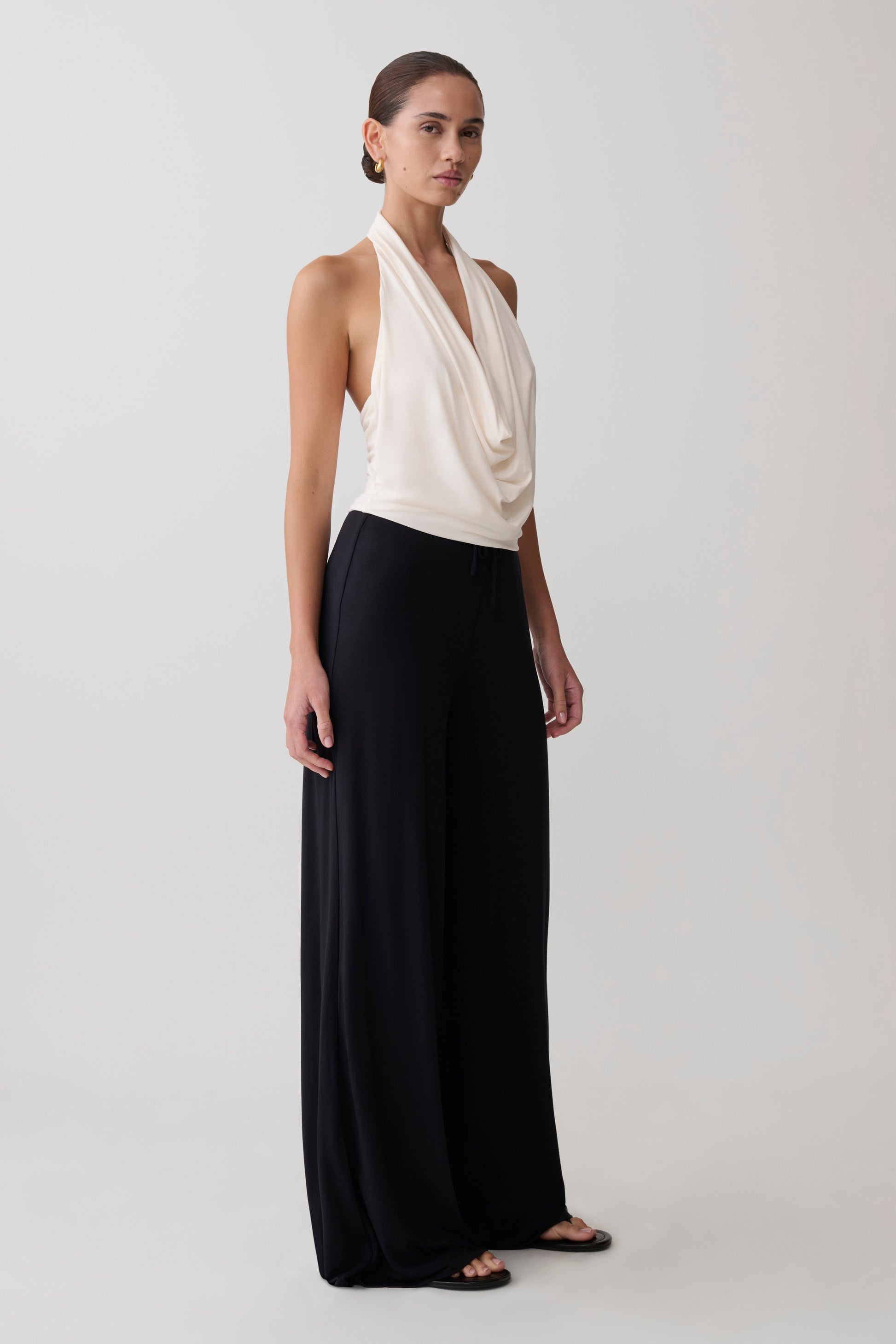 Dewi Wide Leg Modal Pants - Black #6