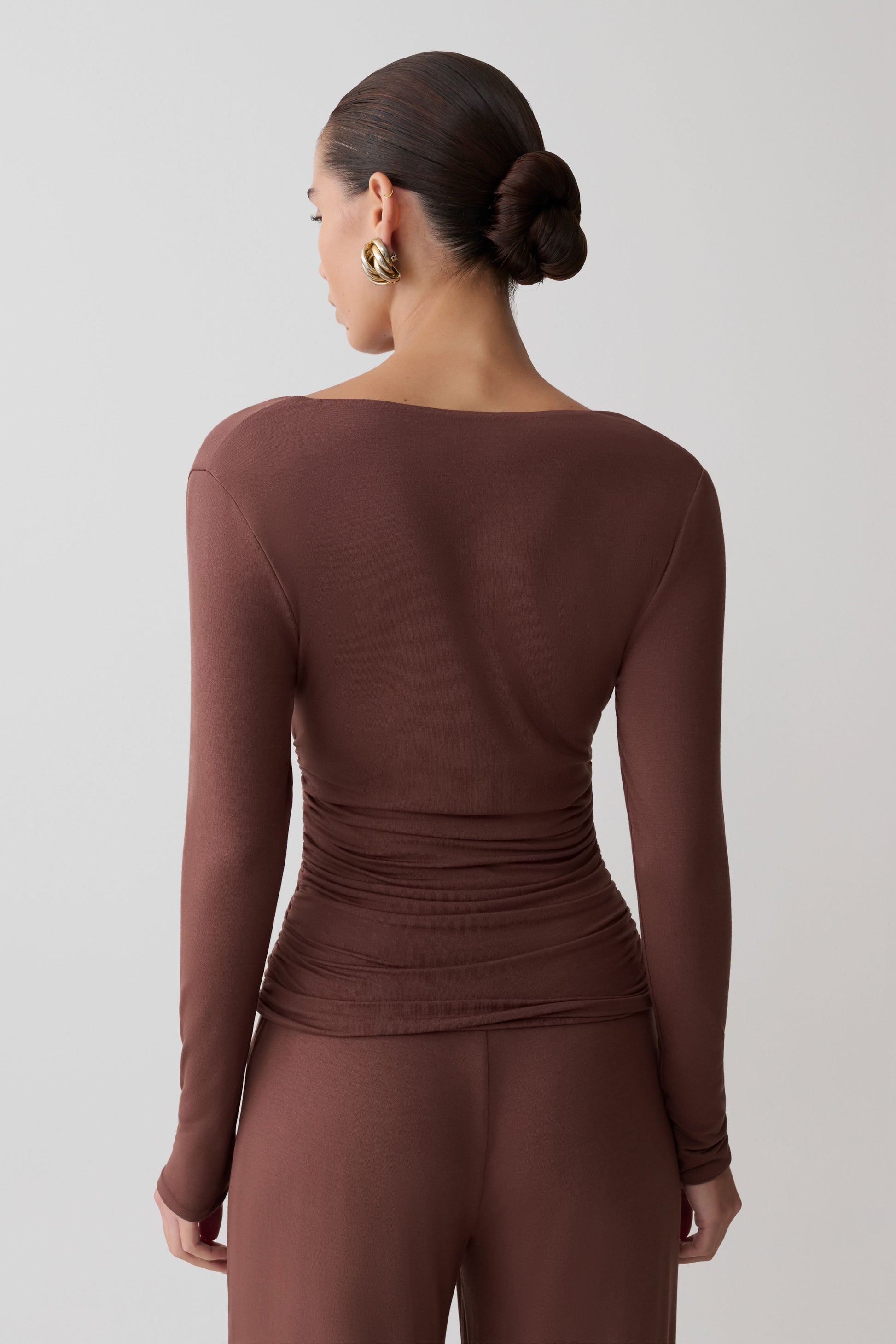 Sari Long Sleeve Modal Top - Chocolate #2