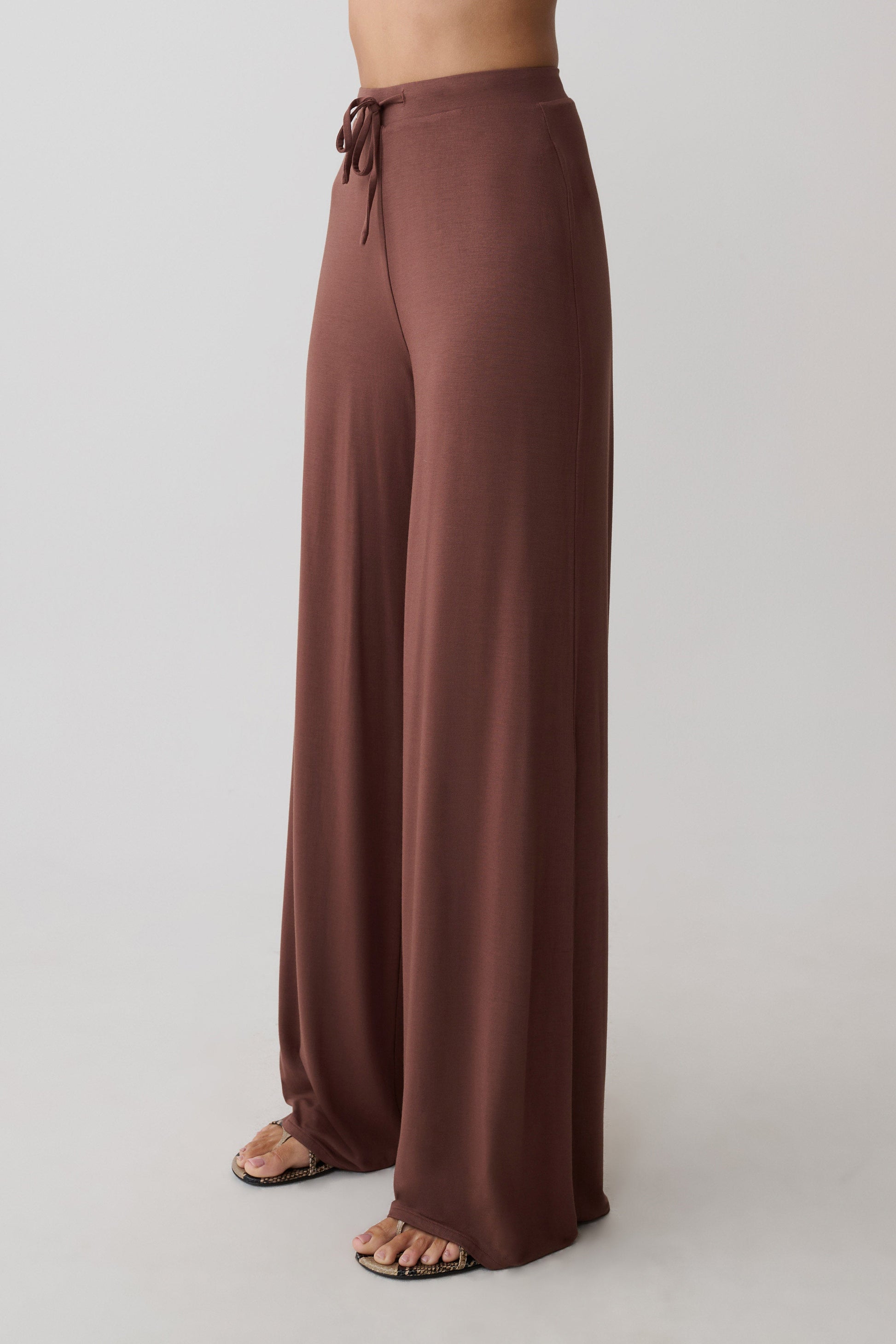 Dewi Wide Leg Modal Pants - Chocolate #7
