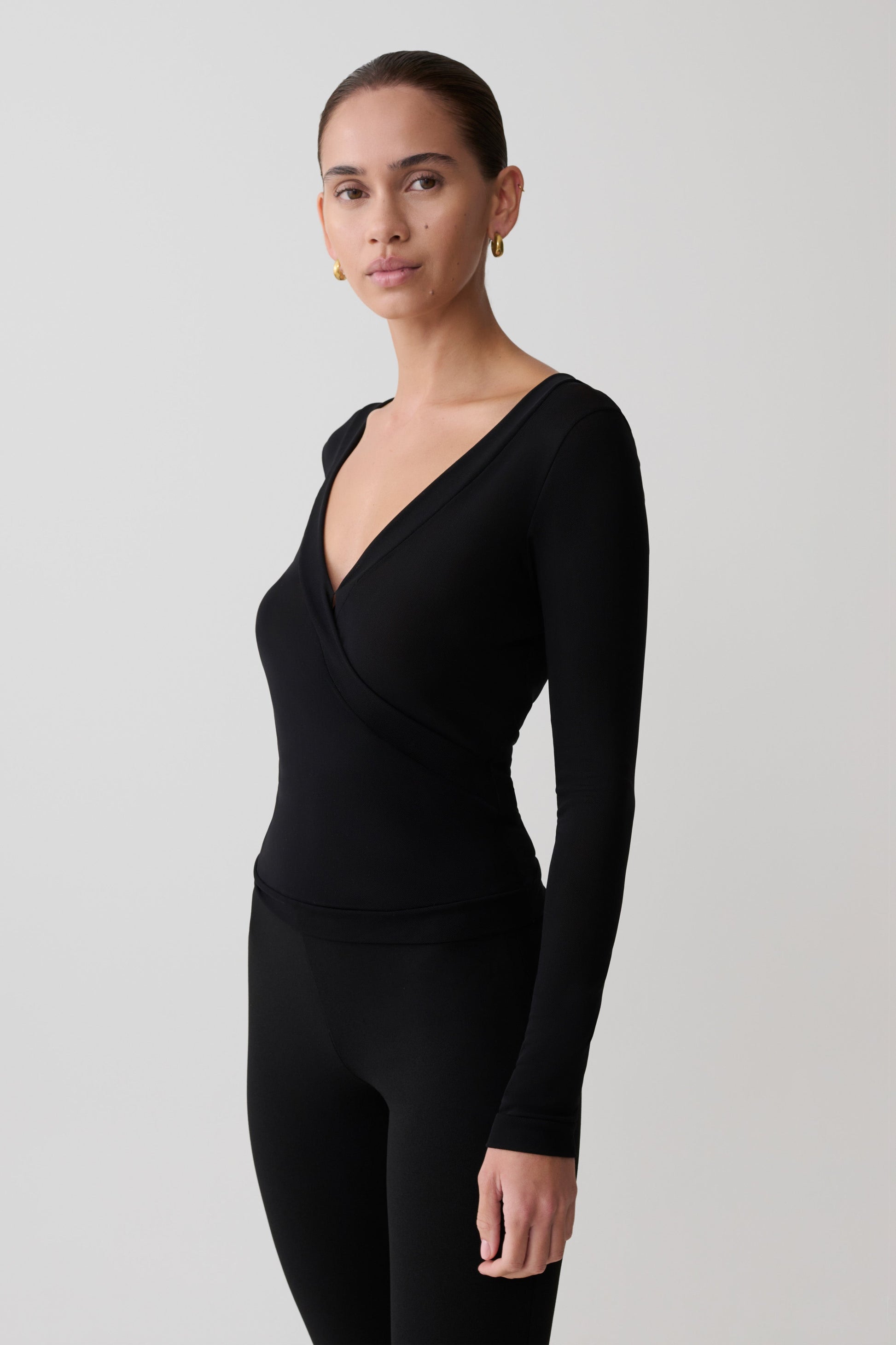 Lumi Long Sleeve Mesh Top - Black #3