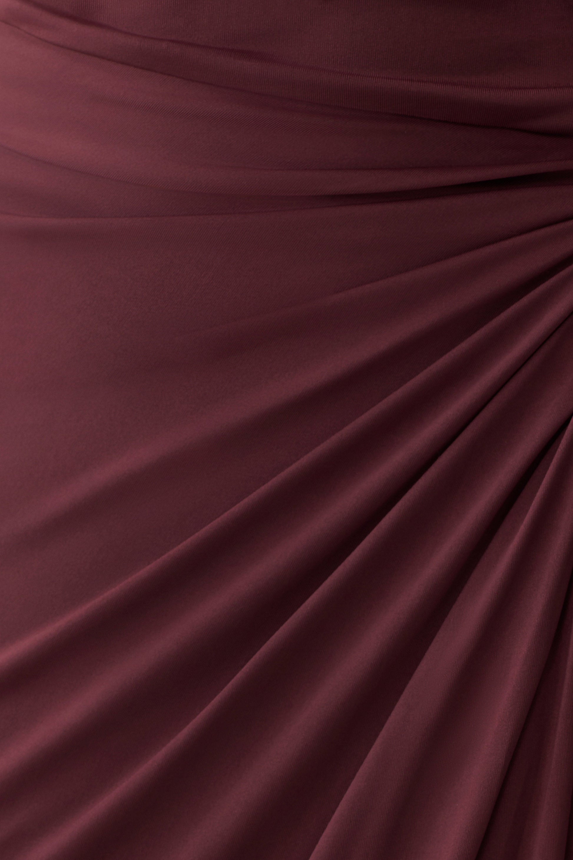 Alyn Off Shoulder Draped Maxi Dress - Dark Plum #5