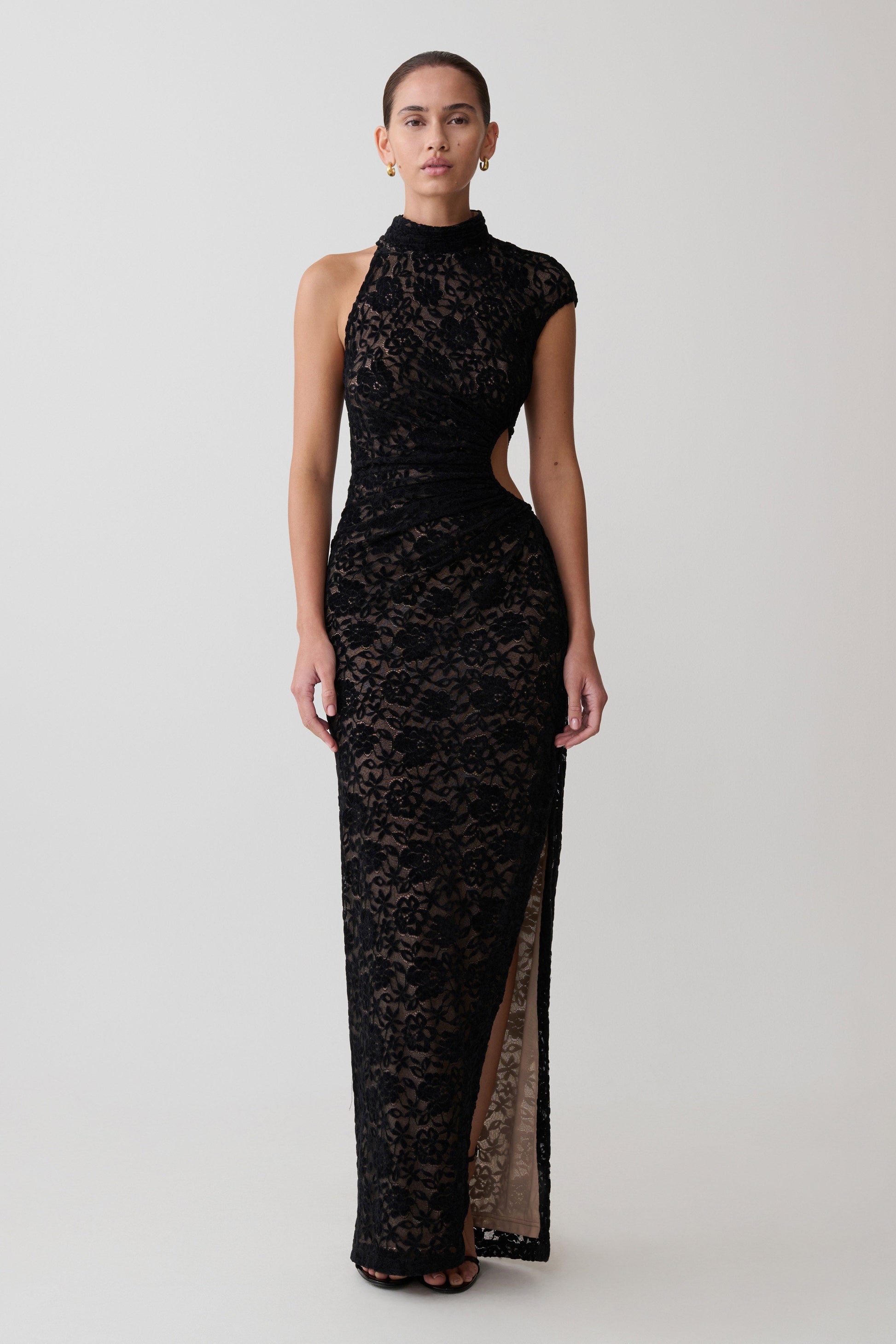 Trinh One Shoulder Maxi Dress - Black #4