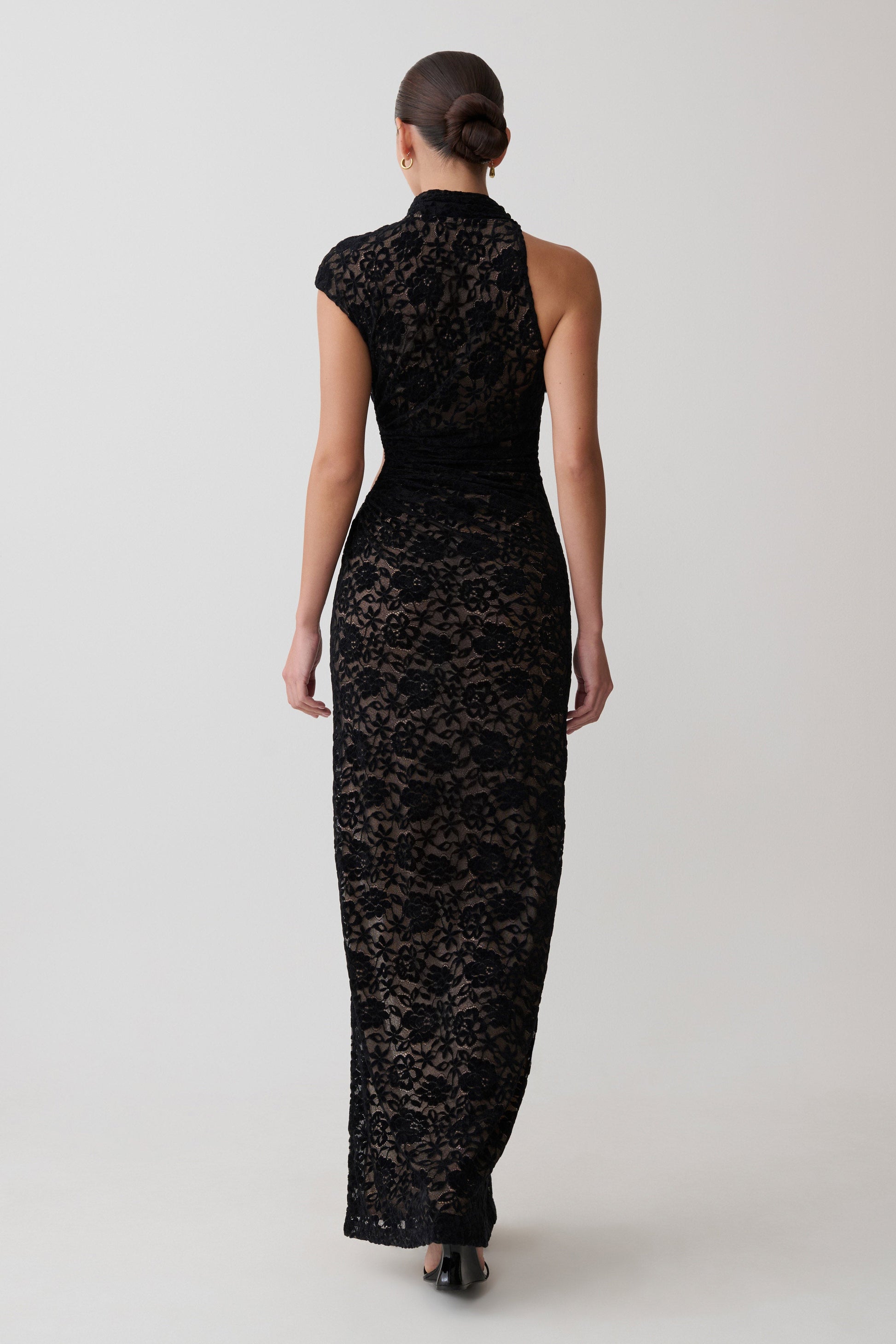 Trinh One Shoulder Maxi Dress - Black #5
