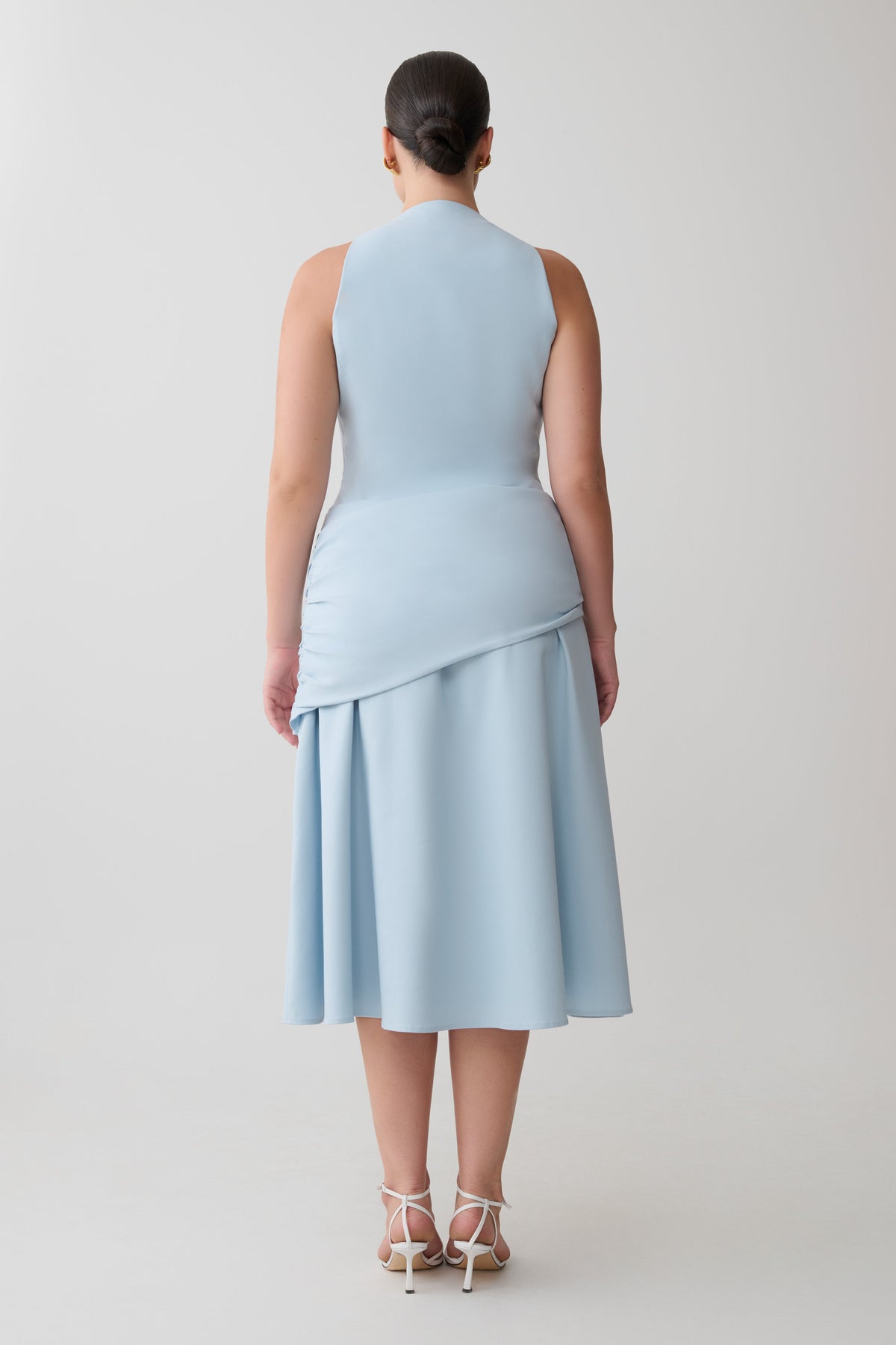 Emily Wrapped Waist Midi Dress - Sky Blue #6