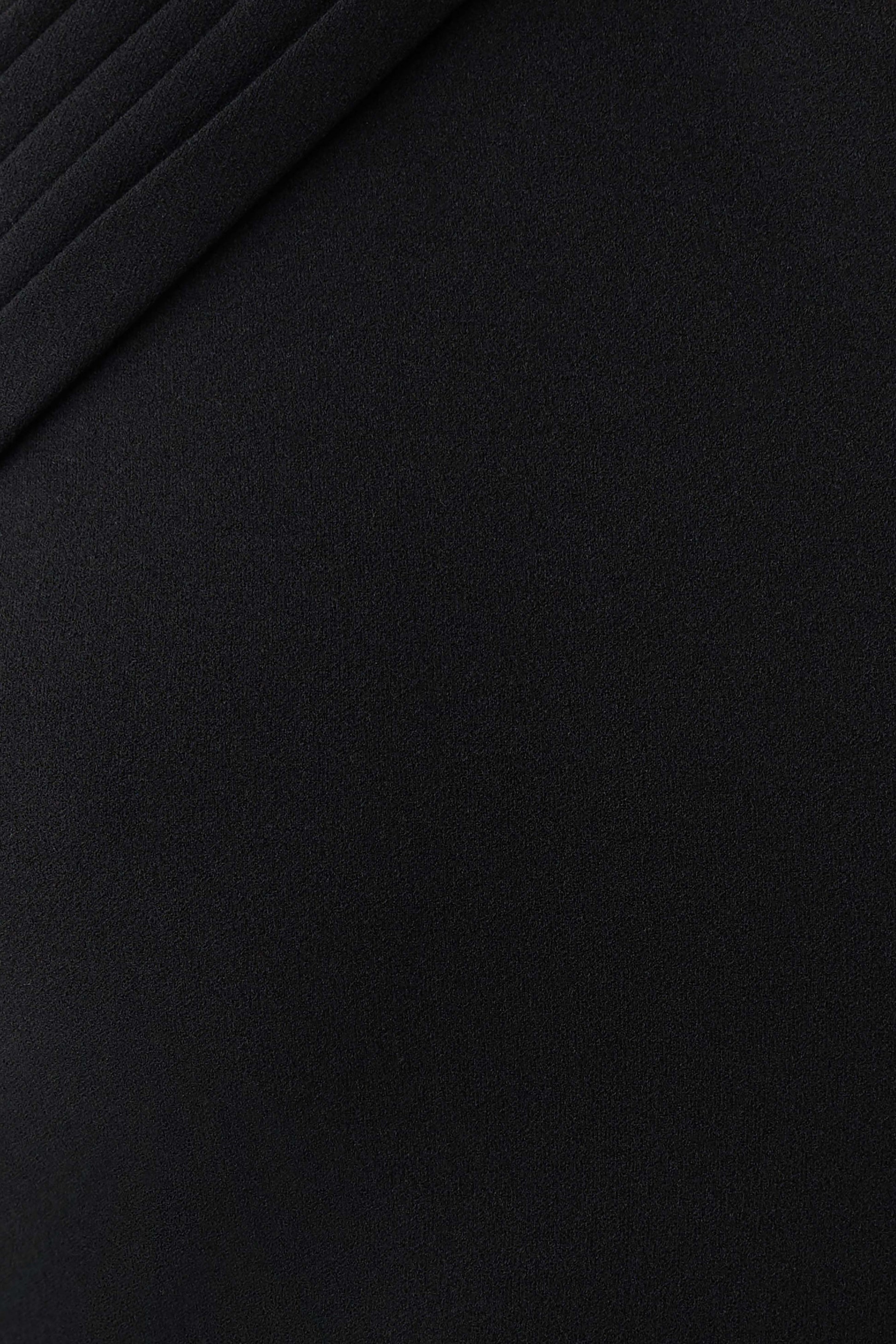 Sable Crossover Crepe Midi Dress - Black #6