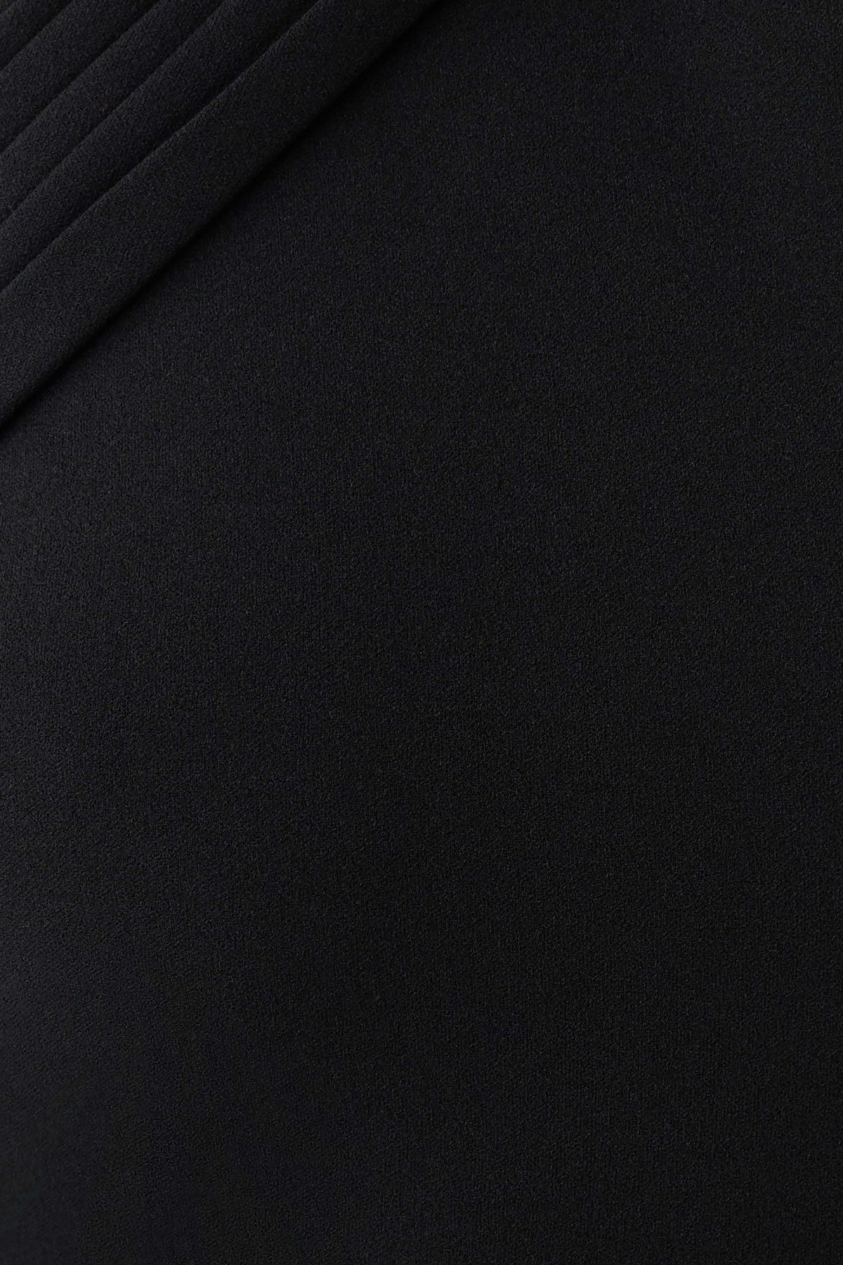 Sable Crossover Crepe Midi Dress - Black
