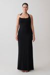 Khanh Slinky Halter Maxi Dress - Black