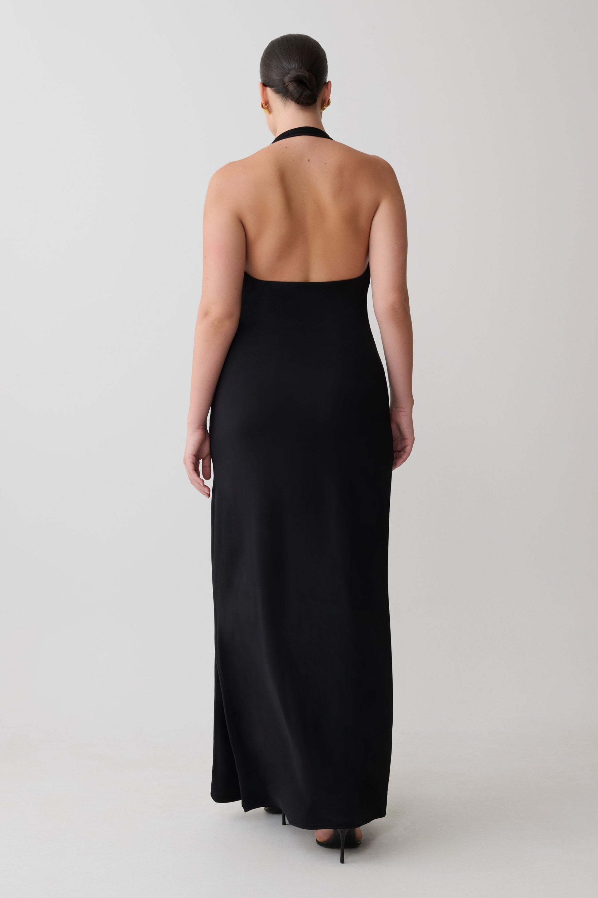 Khanh Slinky Halter Maxi Dress - Black #6