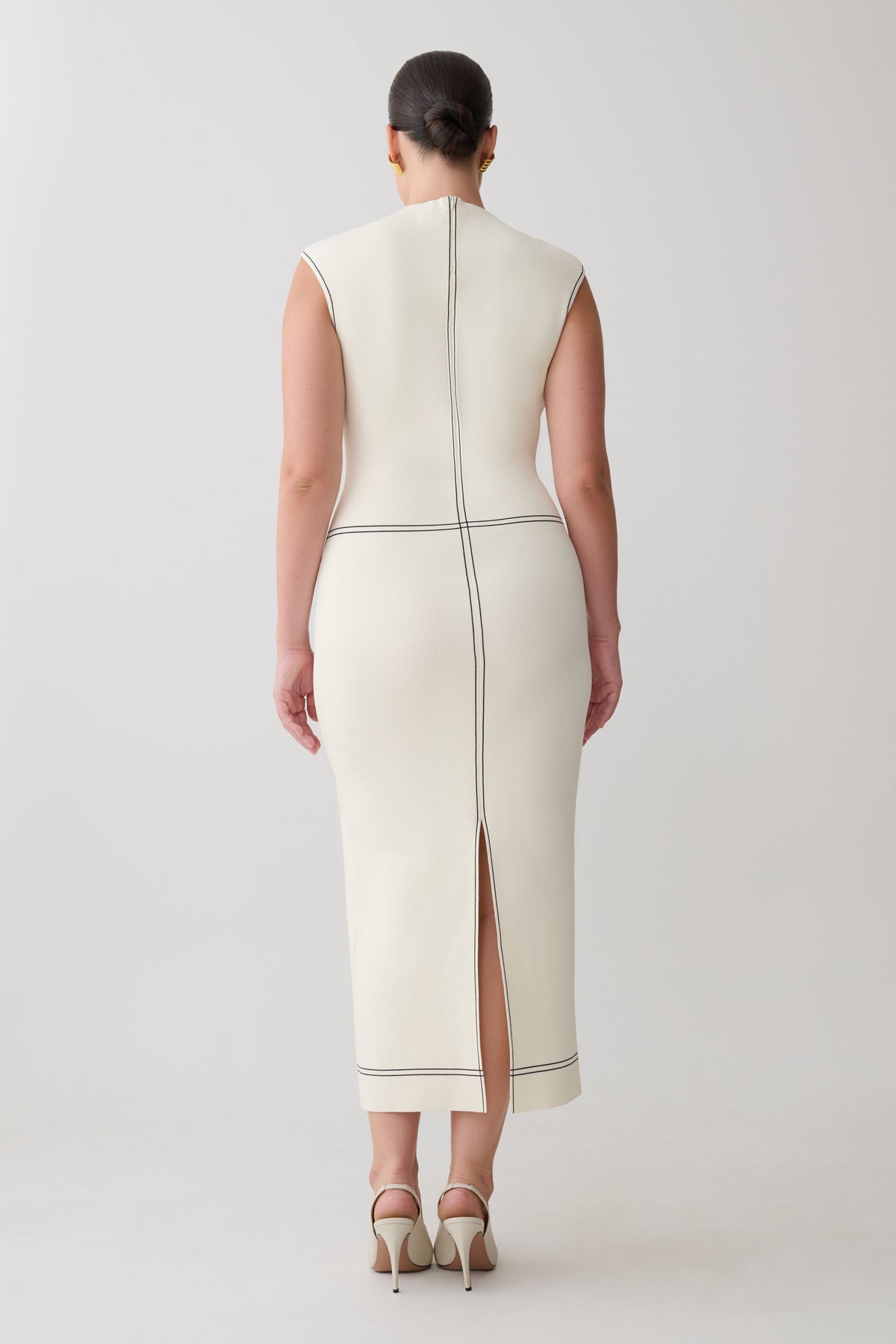 Malone Bandage Knit Midi Dress - Ivory #6