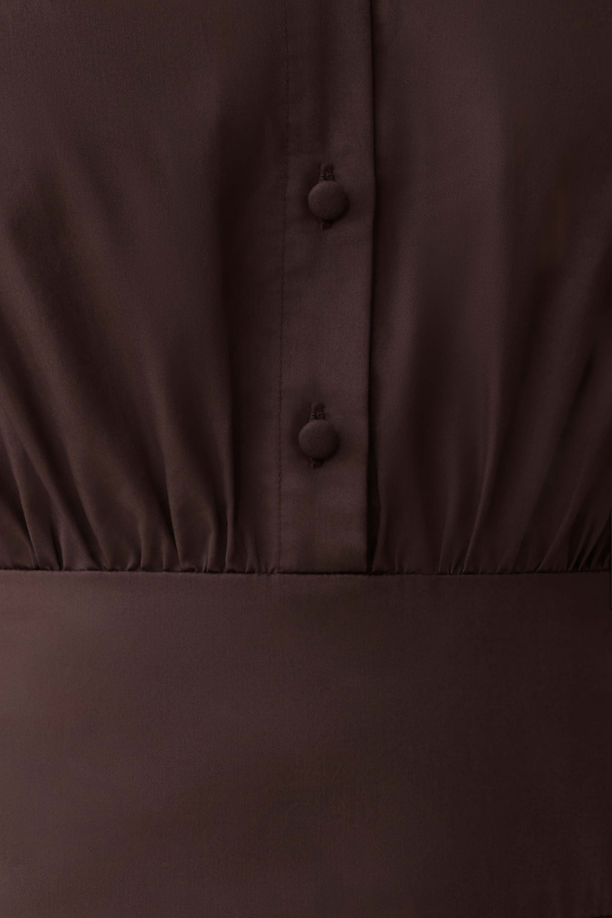 Isolde Long Sleeve Cotton Maxi Dress - Dark Chocolate #12