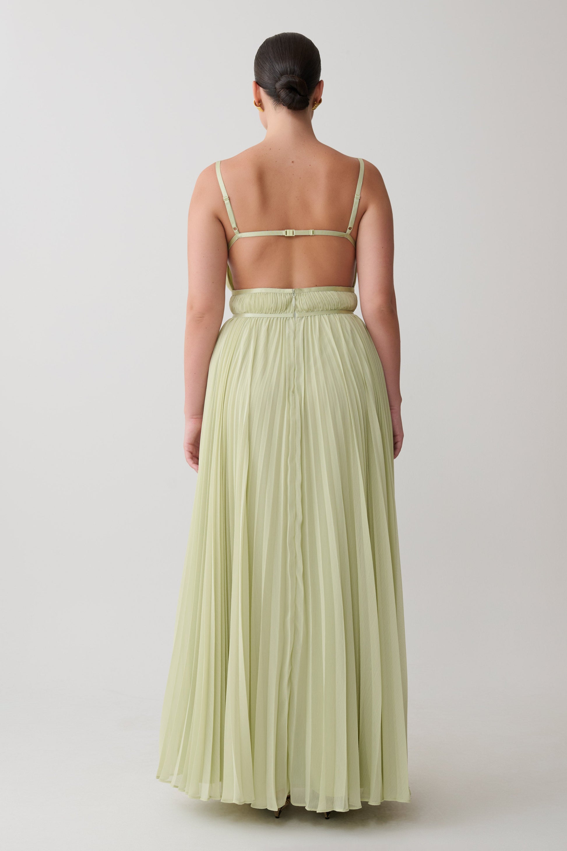 Clarisse Pleated Maxi Dress - Sage #3