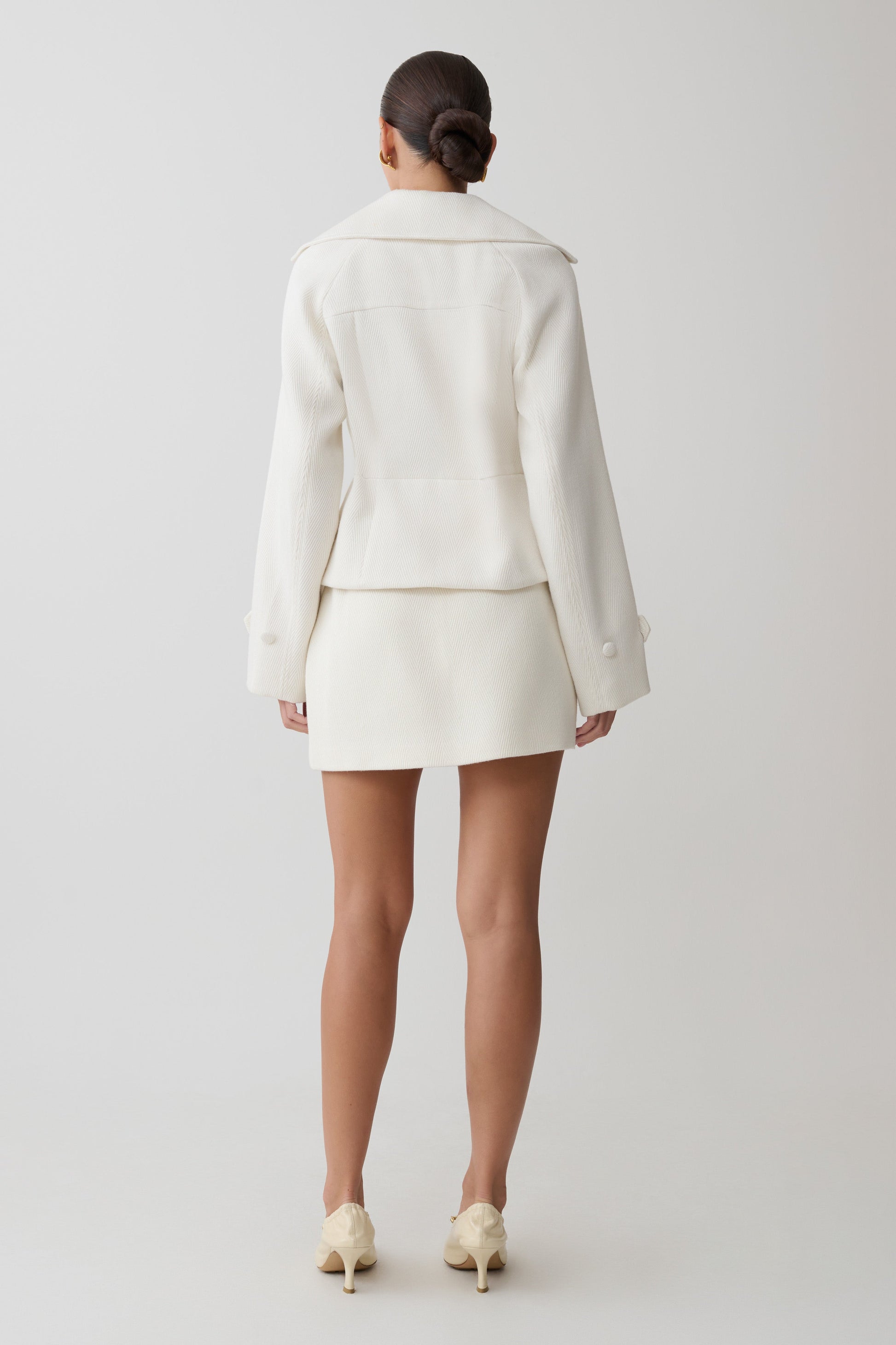Elara Suiting Mini Skirt - Ivory #2