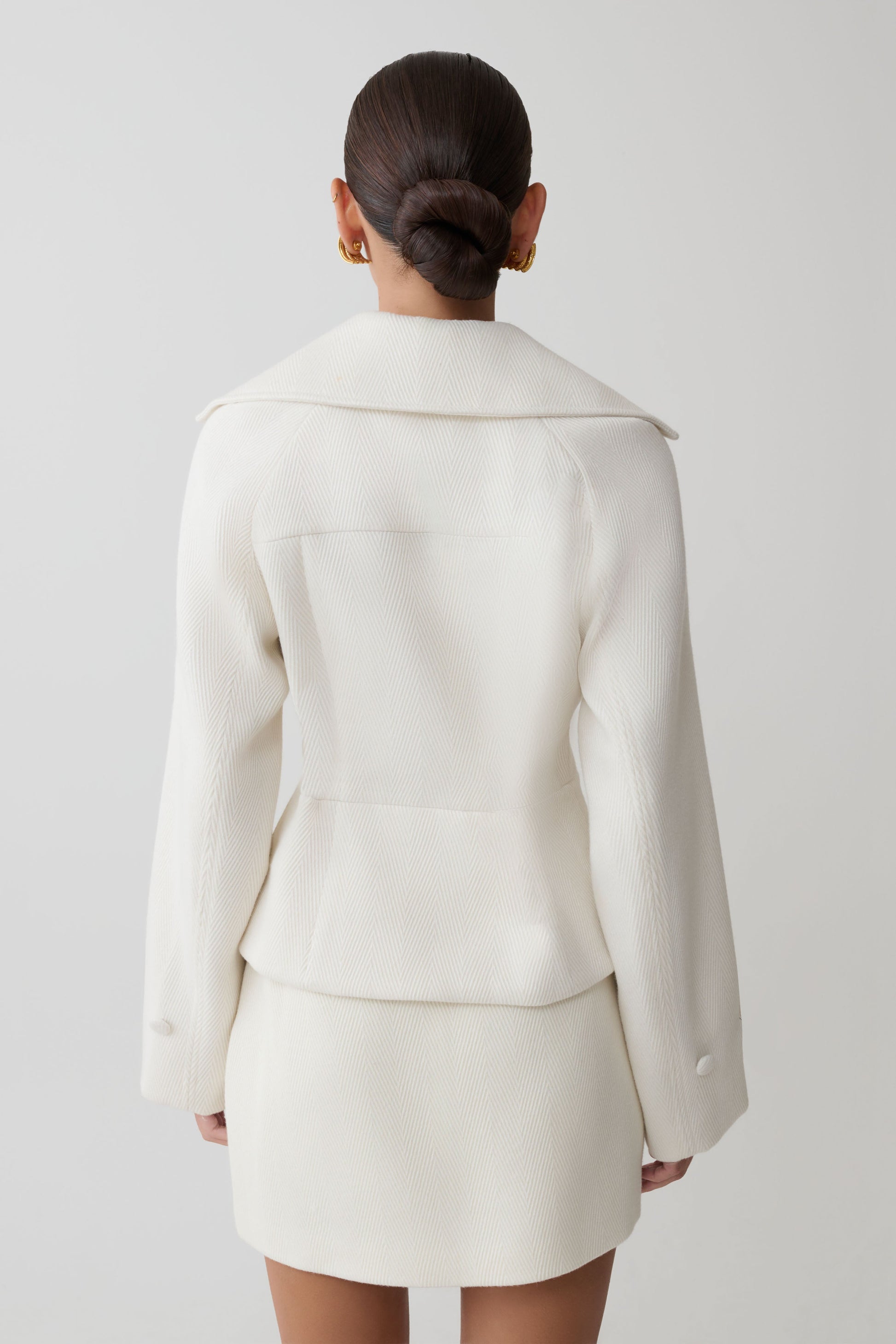 Elara Suiting Mini Skirt - Ivory #8
