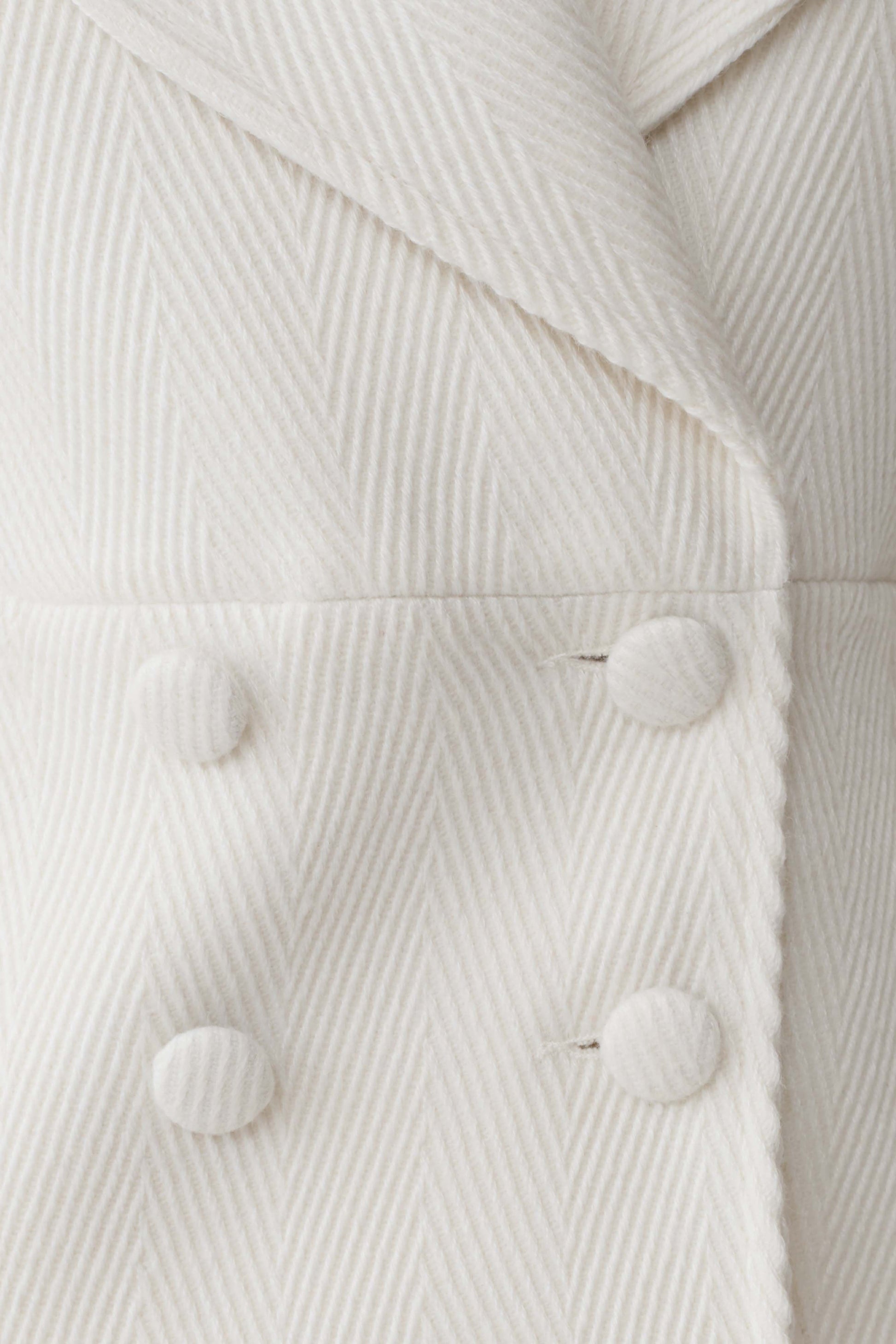 Elara Cropped Collared Jacket - Ivory #8