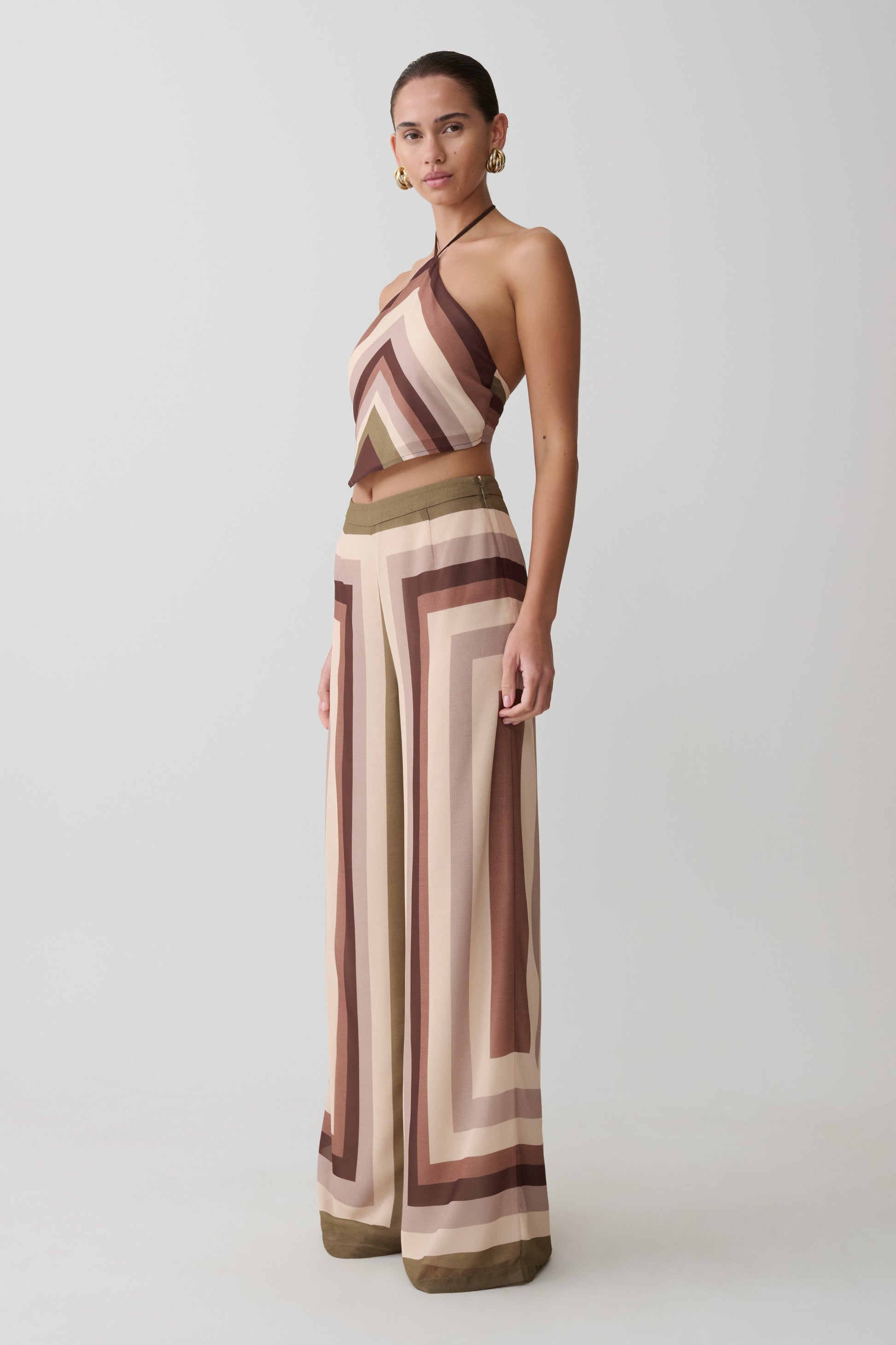 Rachel Chiffon Straight Leg Pants - Multi Stripe #4
