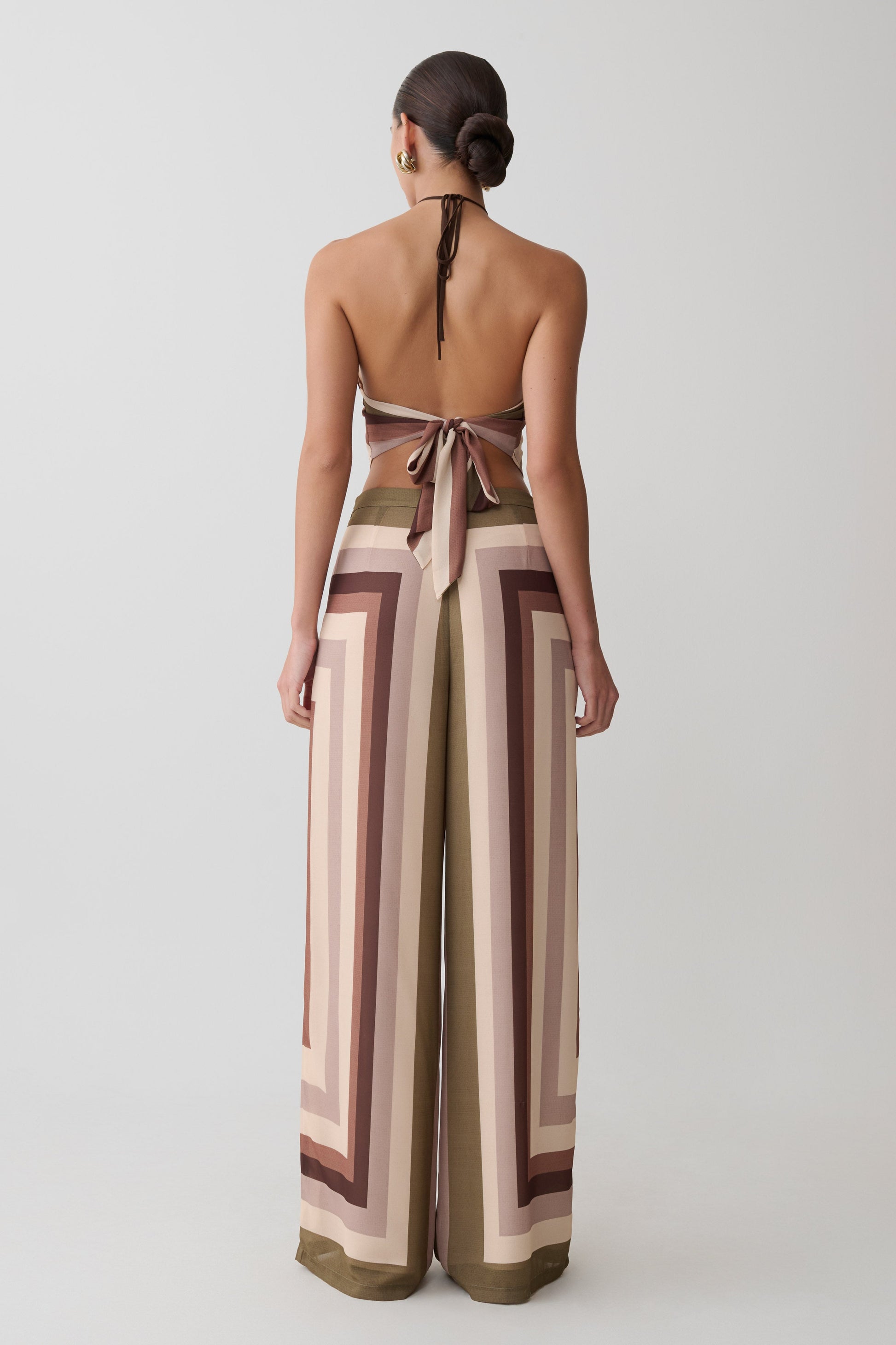 Rachel Chiffon Straight Leg Pants - Multi Stripe #2