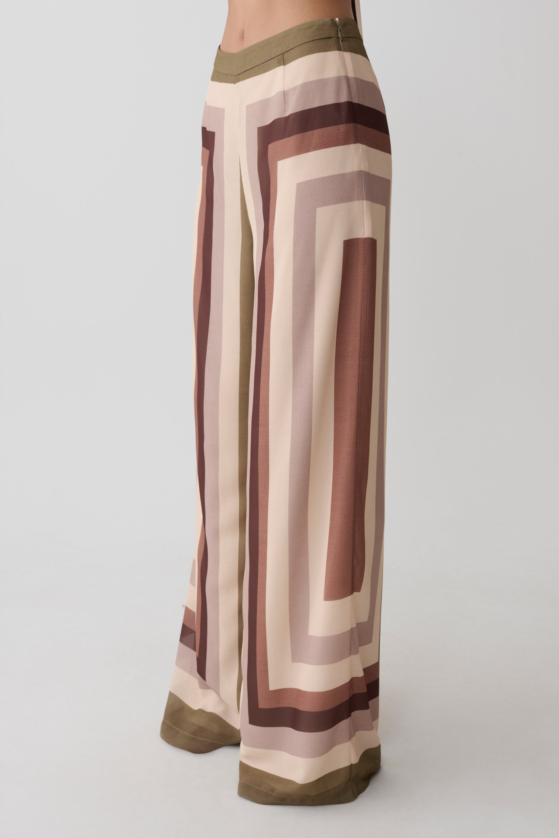Rachel Chiffon Straight Leg Pants - Multi Stripe #7