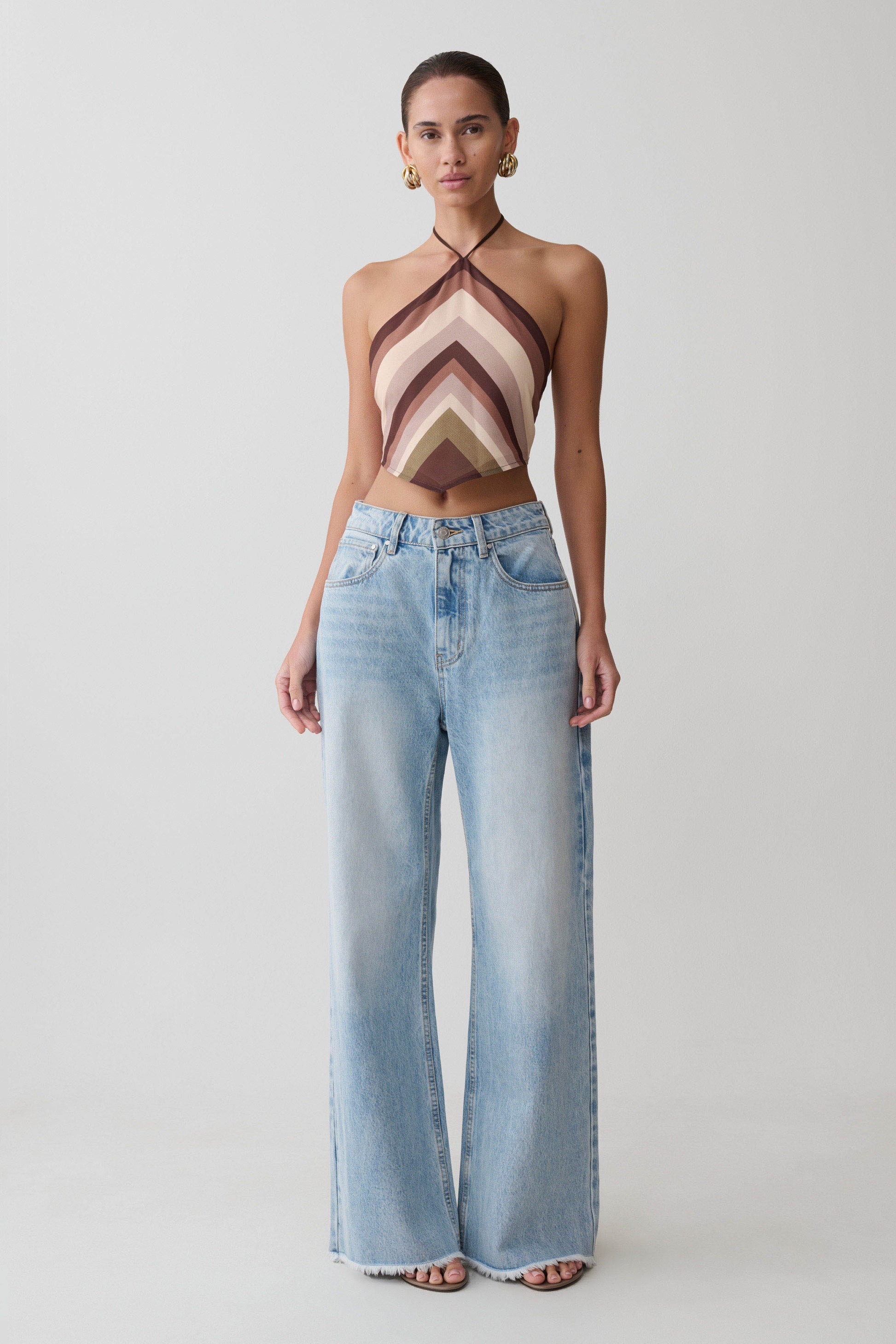 Sebastian Straight Leg Denim Jeans With Fray Hem - Washed Light Blue #6