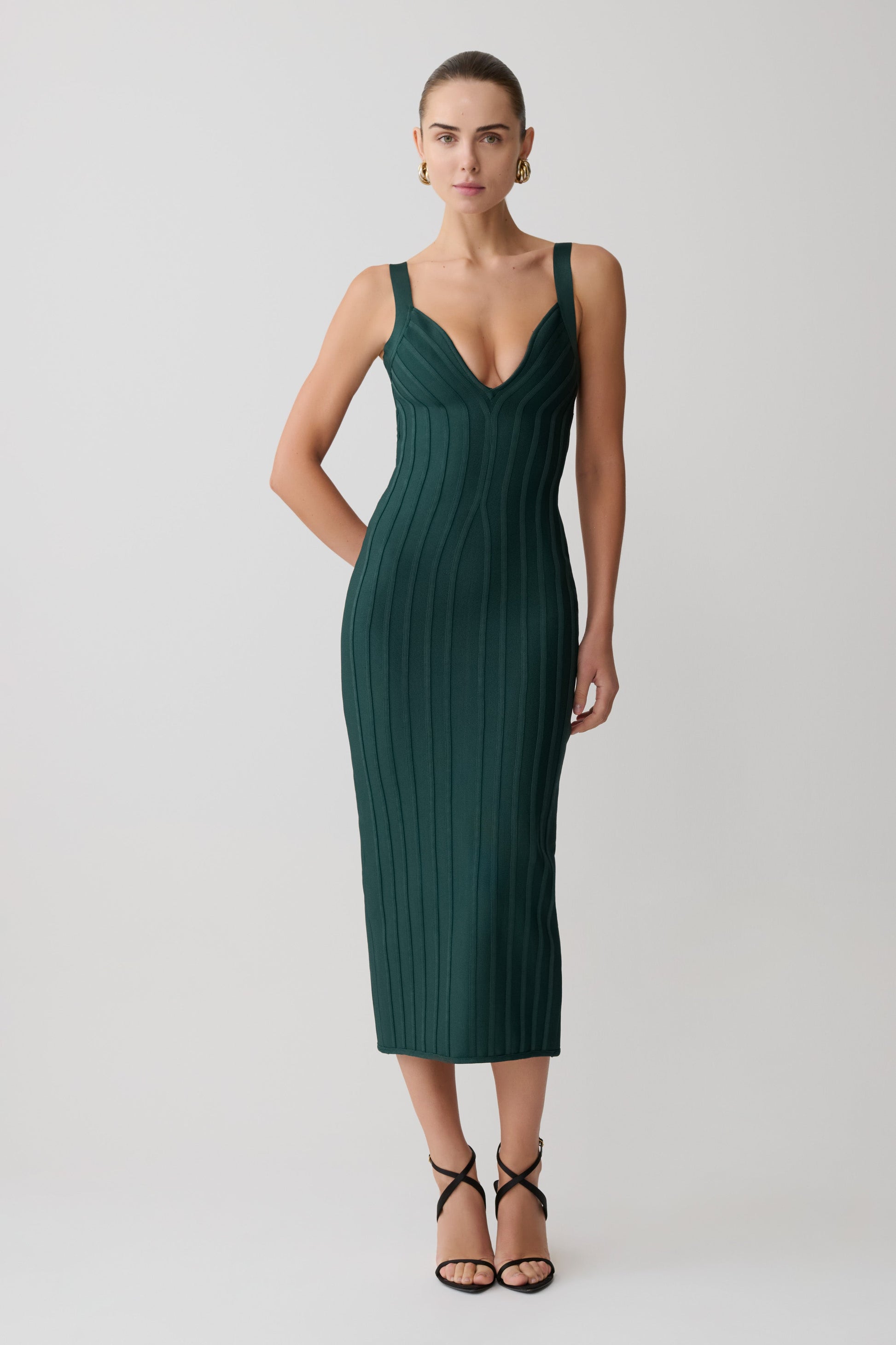 Gia Bandage Knit Midi Dress - Teal #4