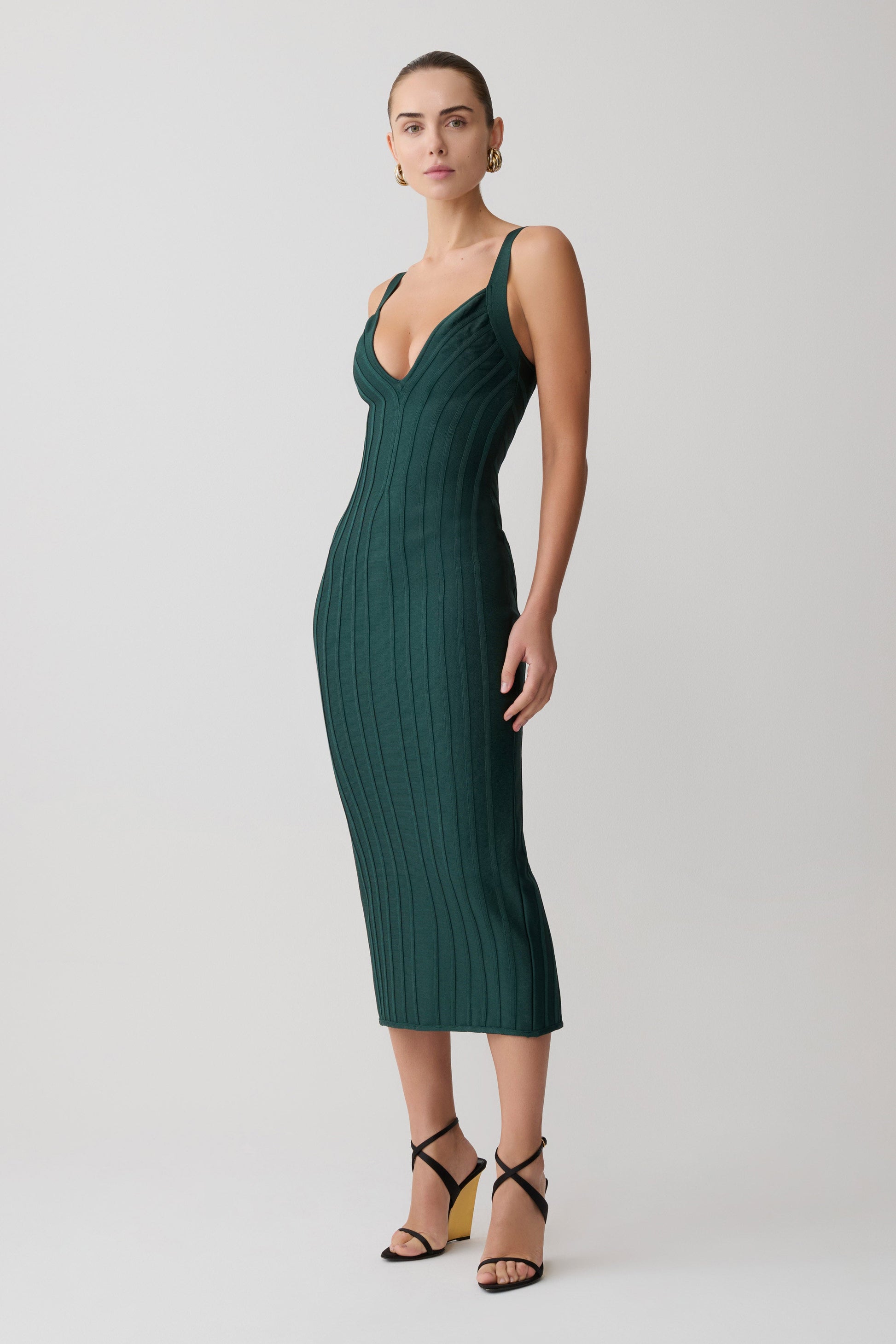 Gia Bandage Knit Midi Dress - Teal #3