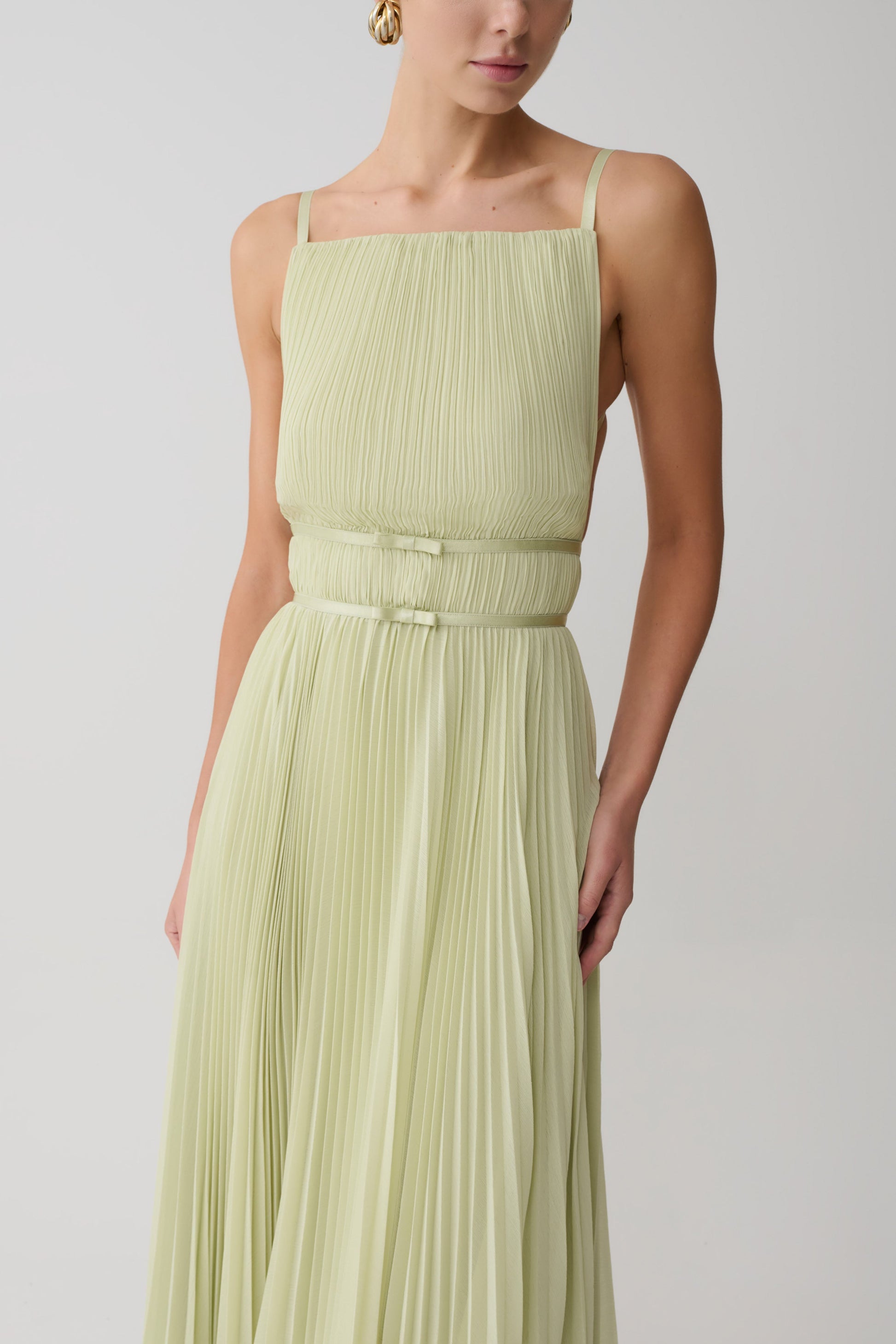 Clarisse Pleated Maxi Dress - Sage #9