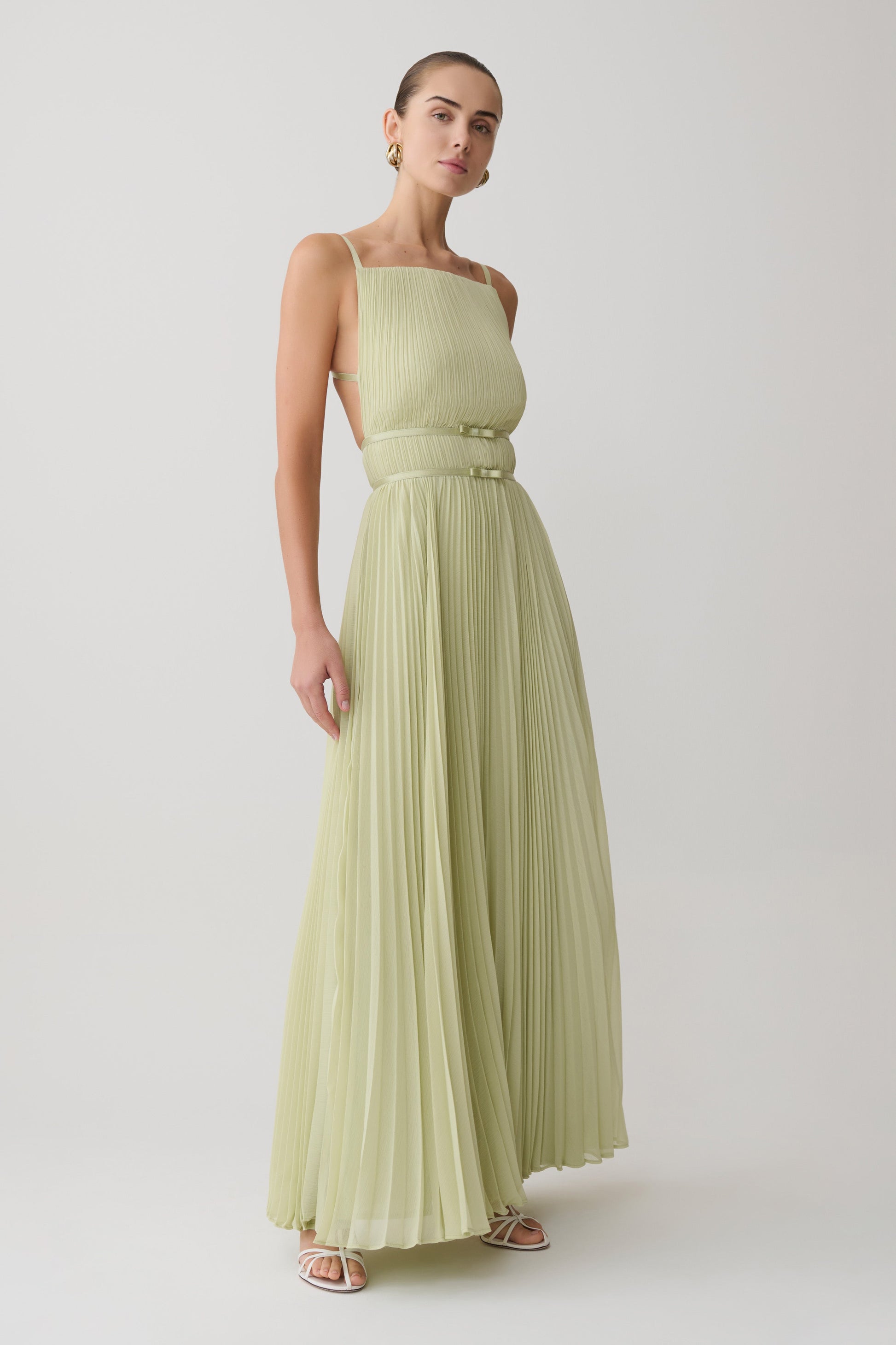 Clarisse Pleated Maxi Dress - Sage #7