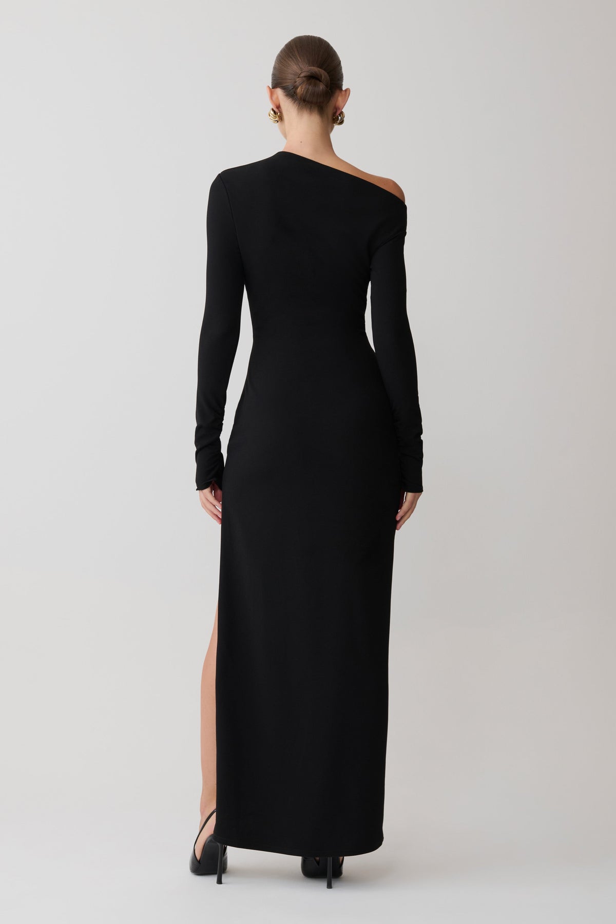 Thalyn Crepe Maxi Dress With Split - Black #2