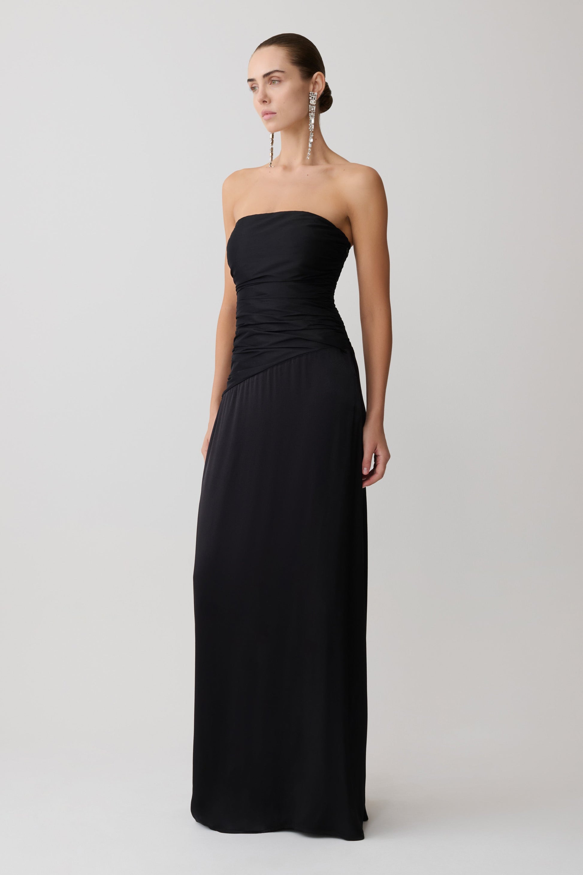 Serena Strapless Taffeta Maxi Dress - Black #2