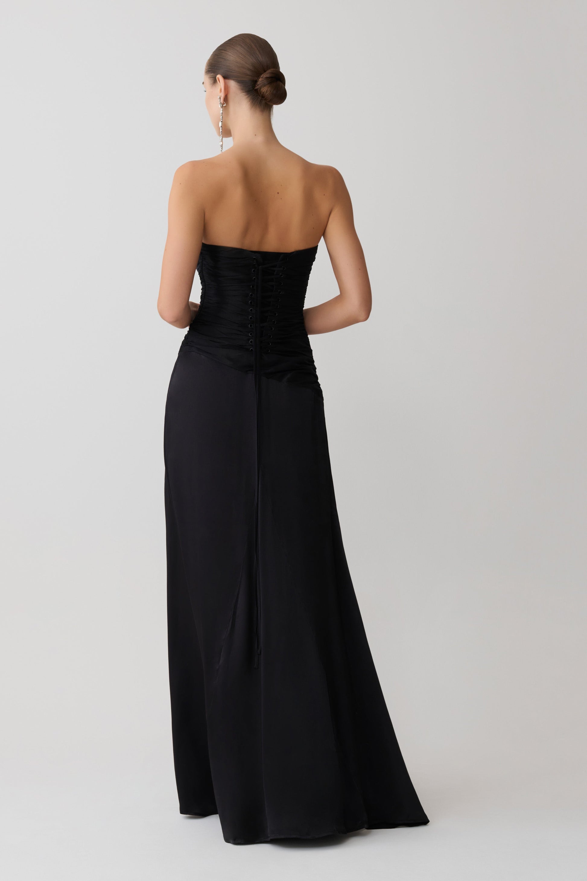 Serena Strapless Taffeta Maxi Dress - Black #3