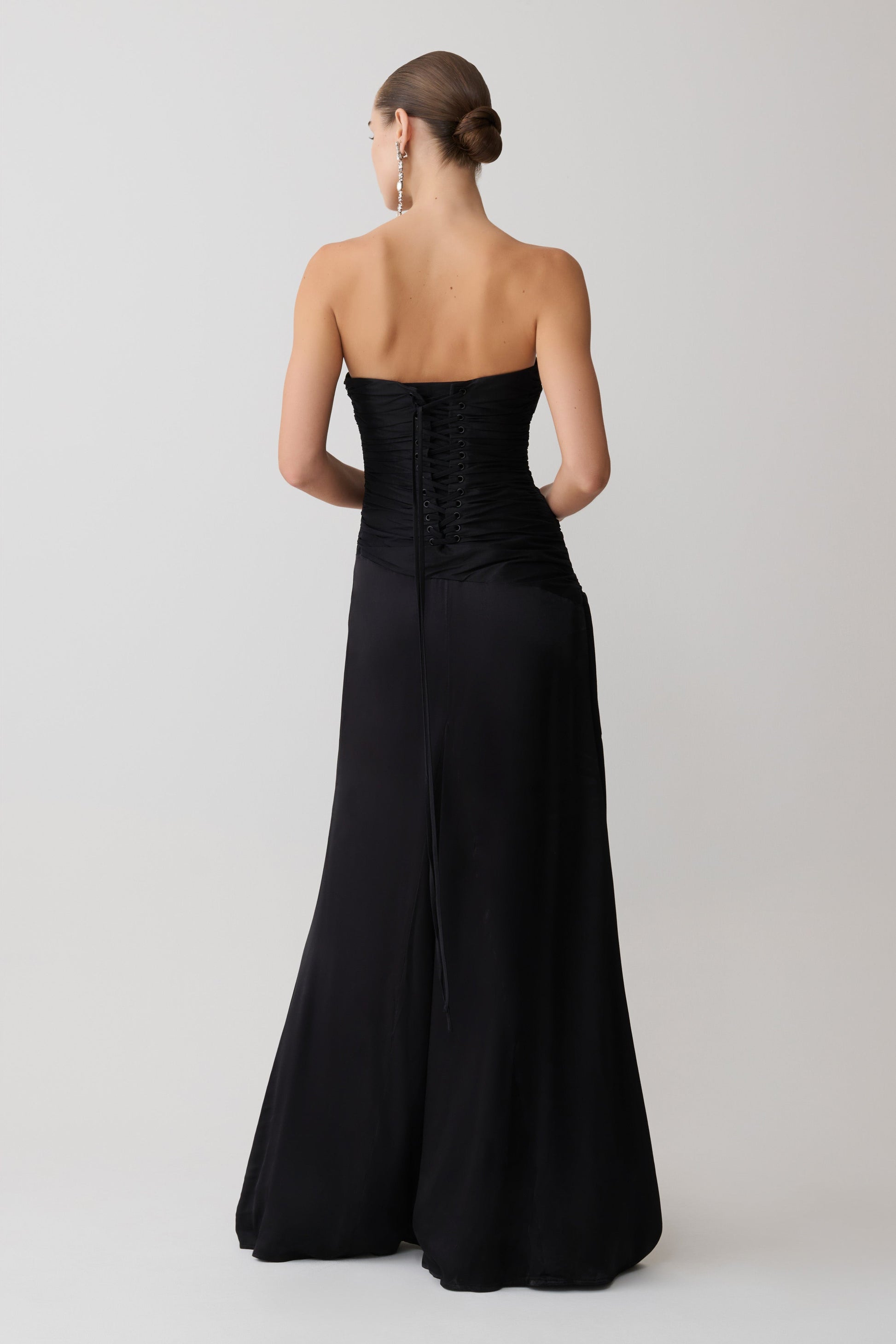 Serena Strapless Taffeta Maxi Dress - Black #5
