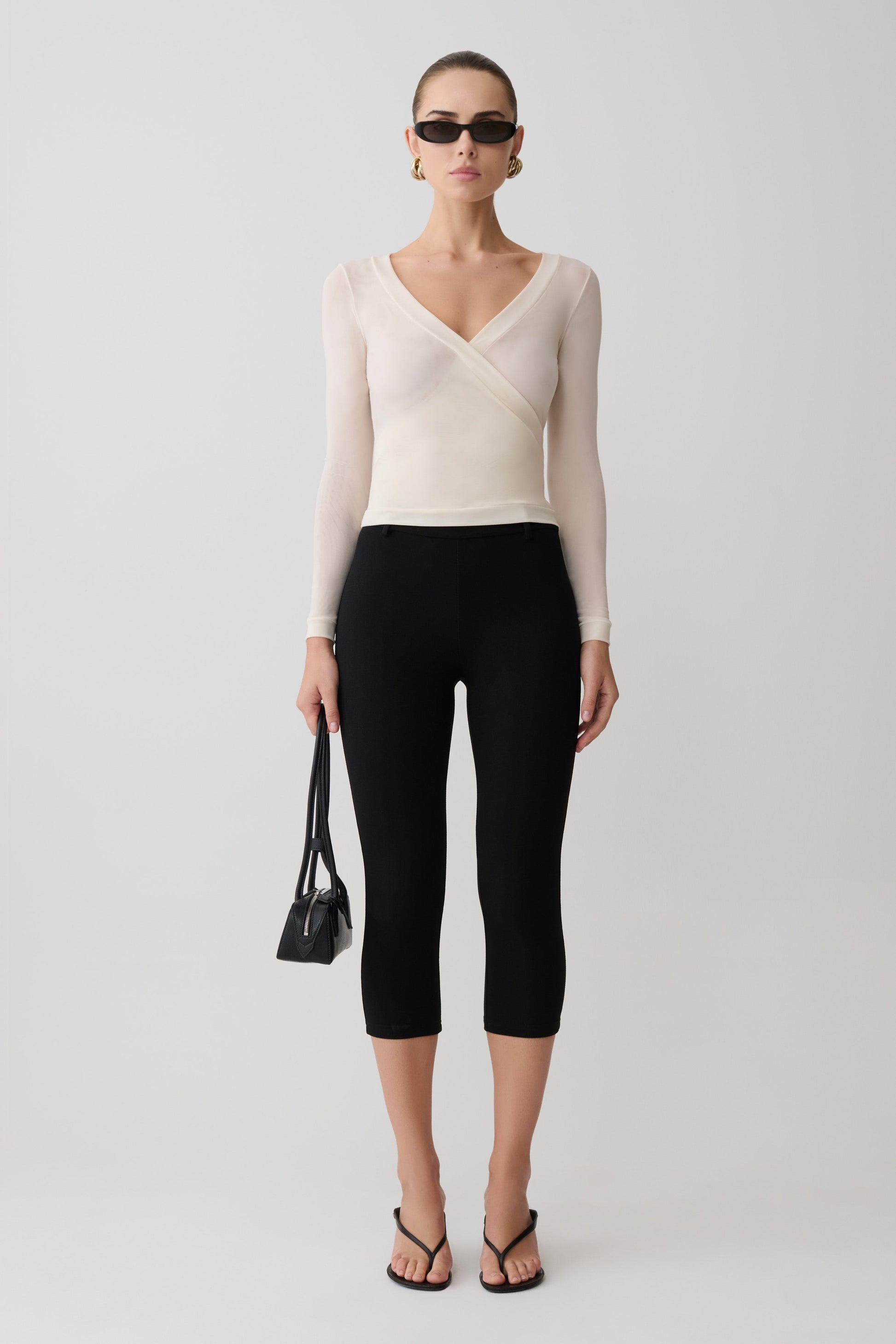 Lumi Long Sleeve Mesh Top - Bone #5
