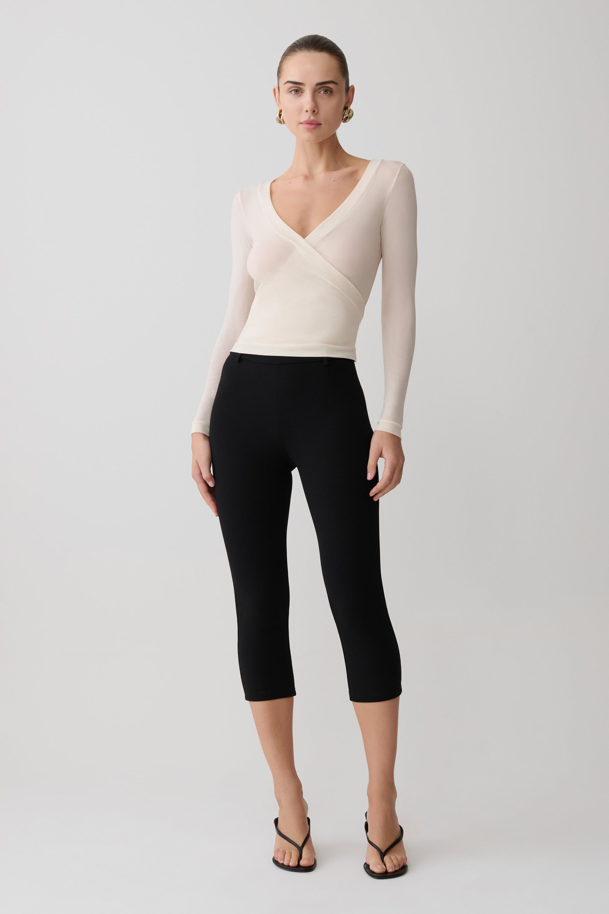 Lumi Long Sleeve Mesh Top - Bone #7