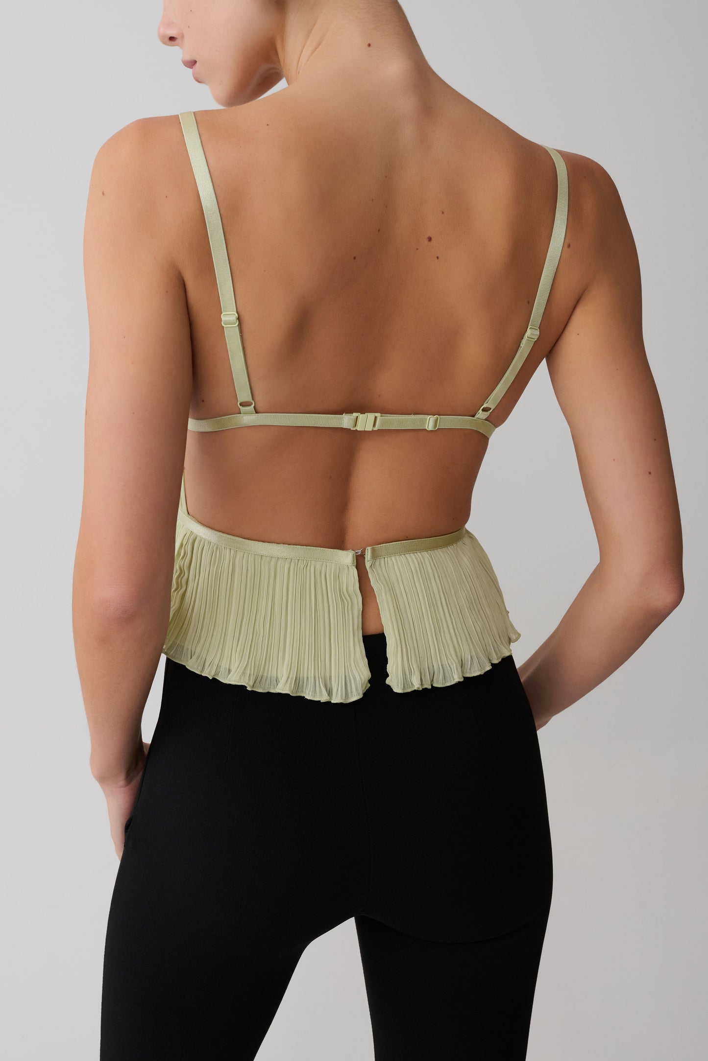 Lilou Pleated Sleeveless Top - Sage