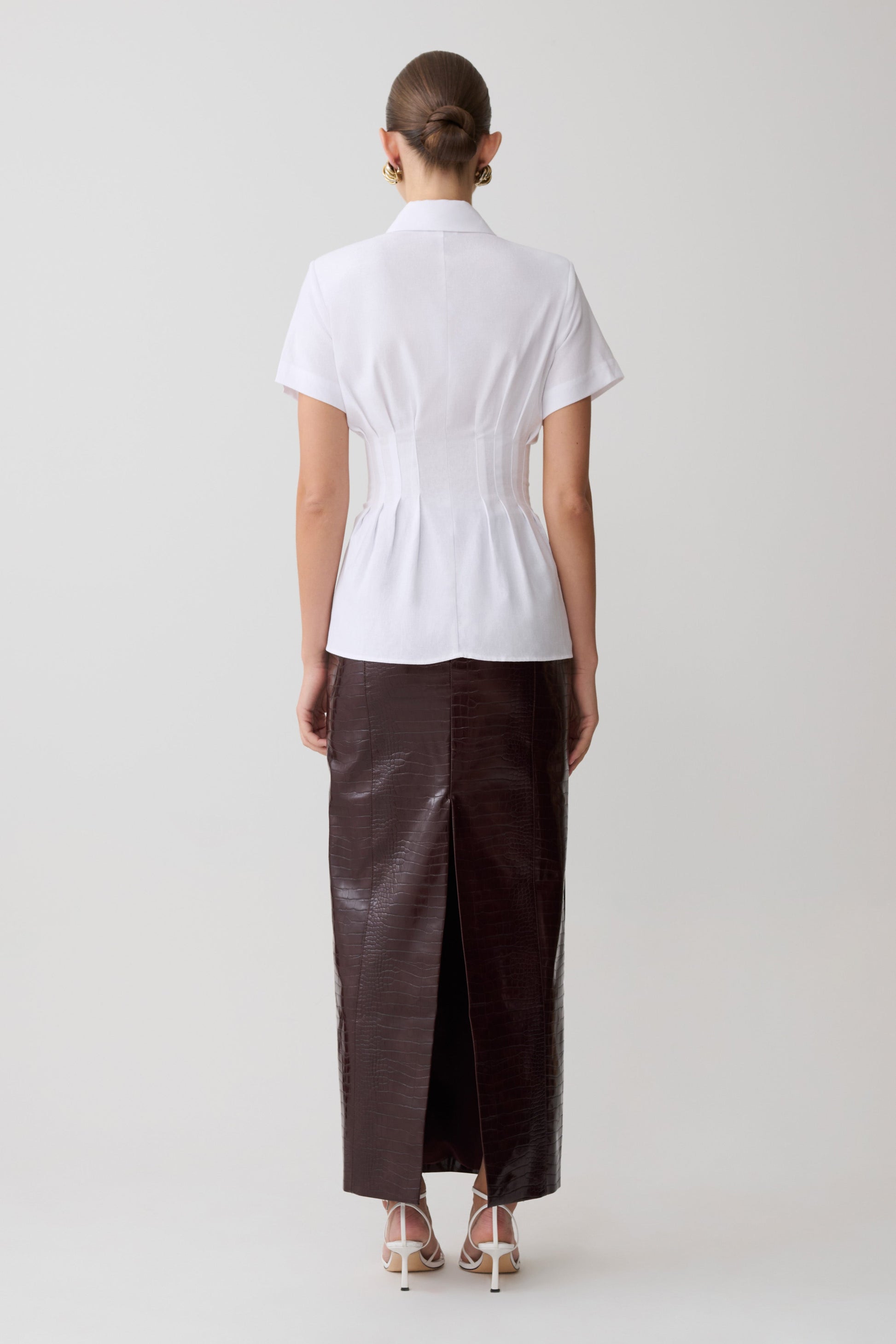 Selma Short Sleeve Linen Shirt - White #5