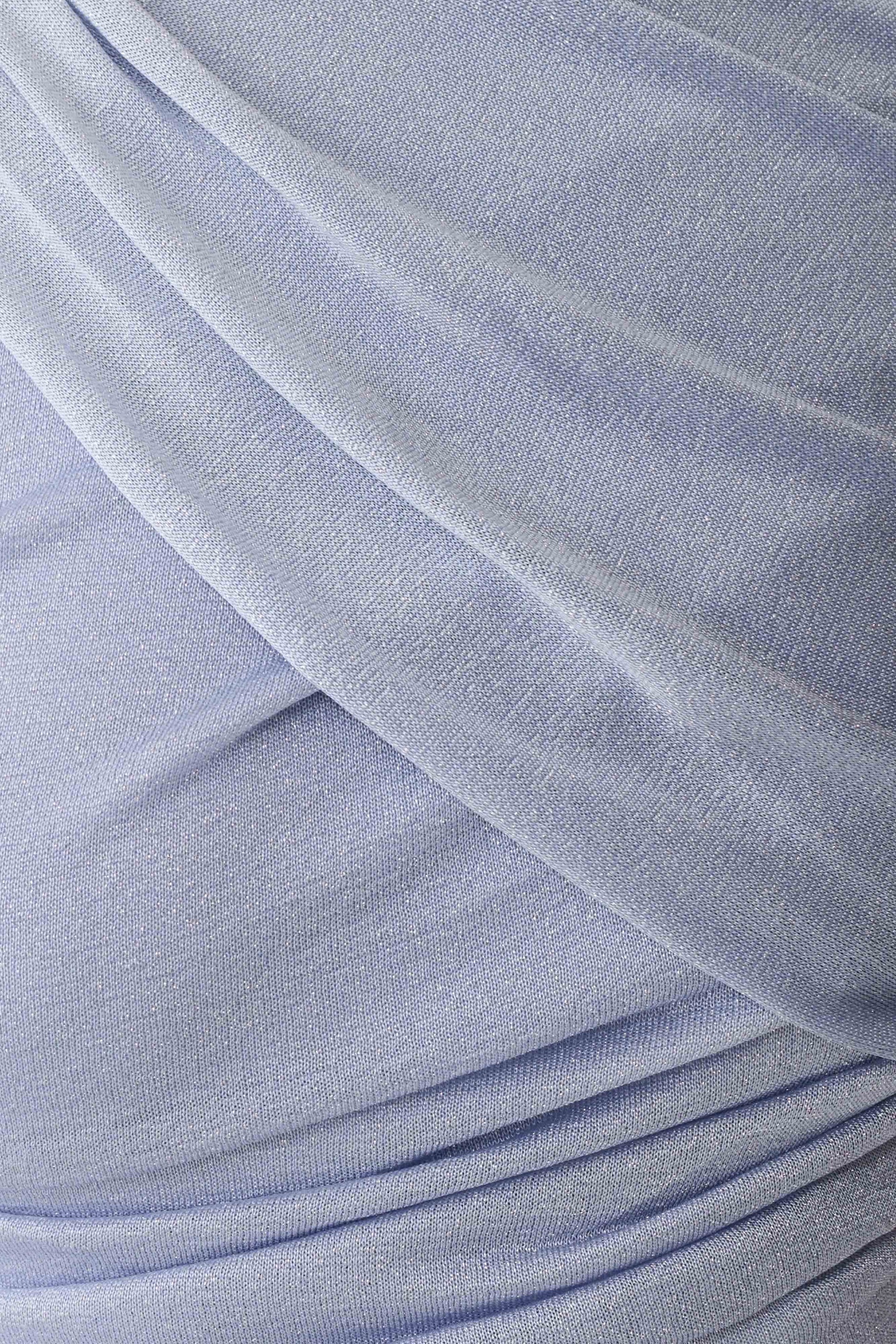 Adrienne One Shoulder Lurex Top - Pastel Blue #6