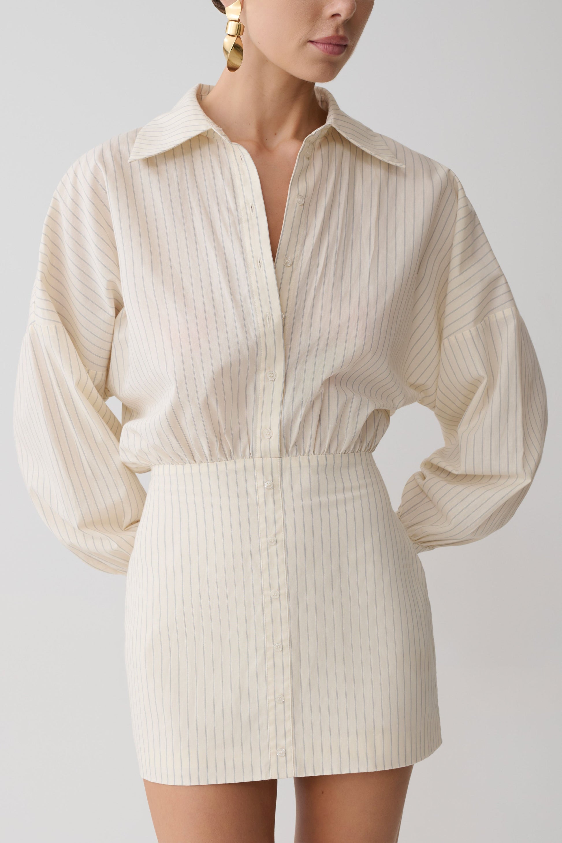 Ivy Oversize Shirt Mini Dress - Stripe #5