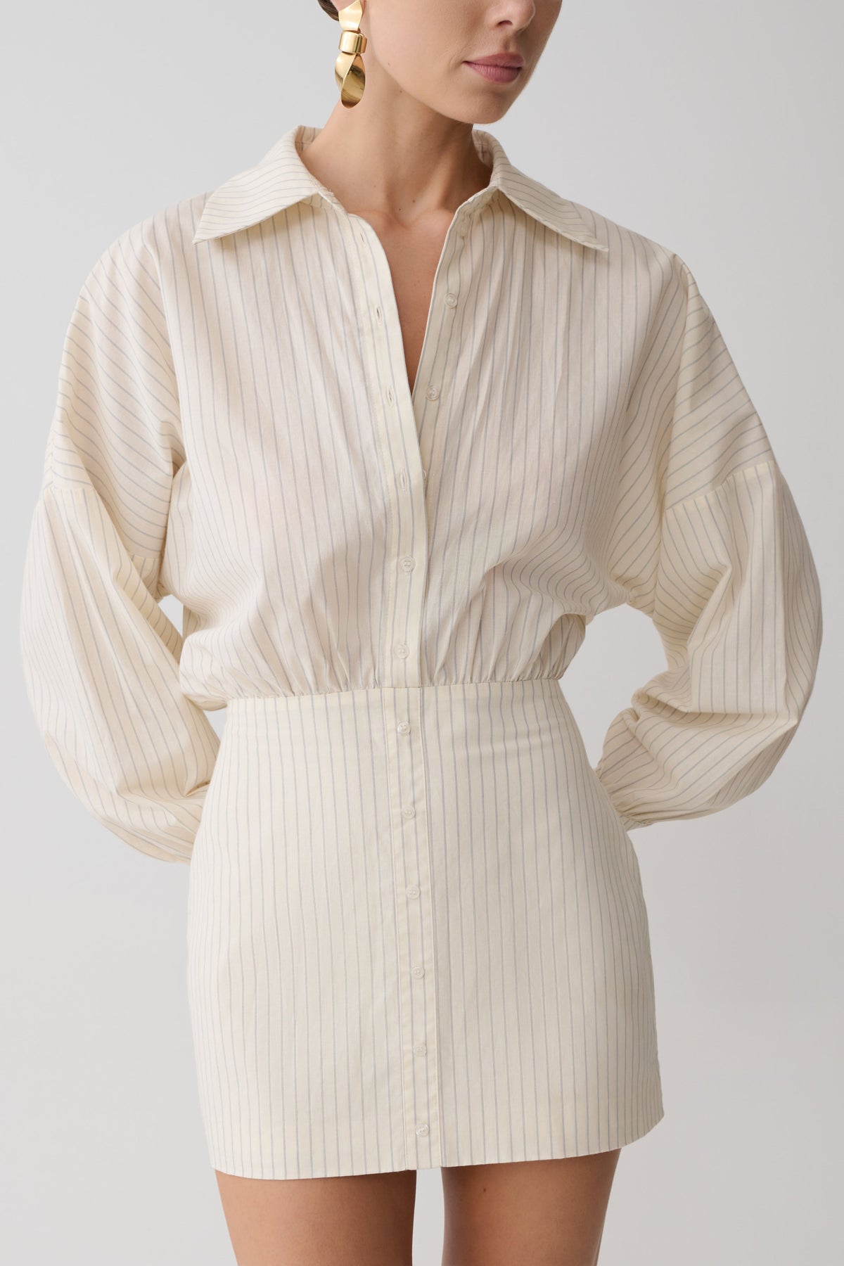 Ivy Oversize Shirt Mini Dress - Stripe #5