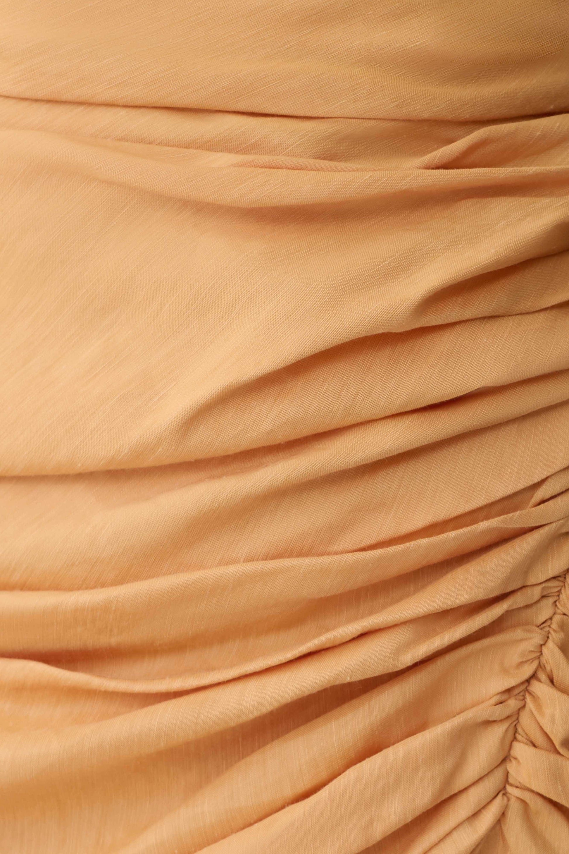 Birgit Linen Midi Dress With Hardware - Deep Peach #6