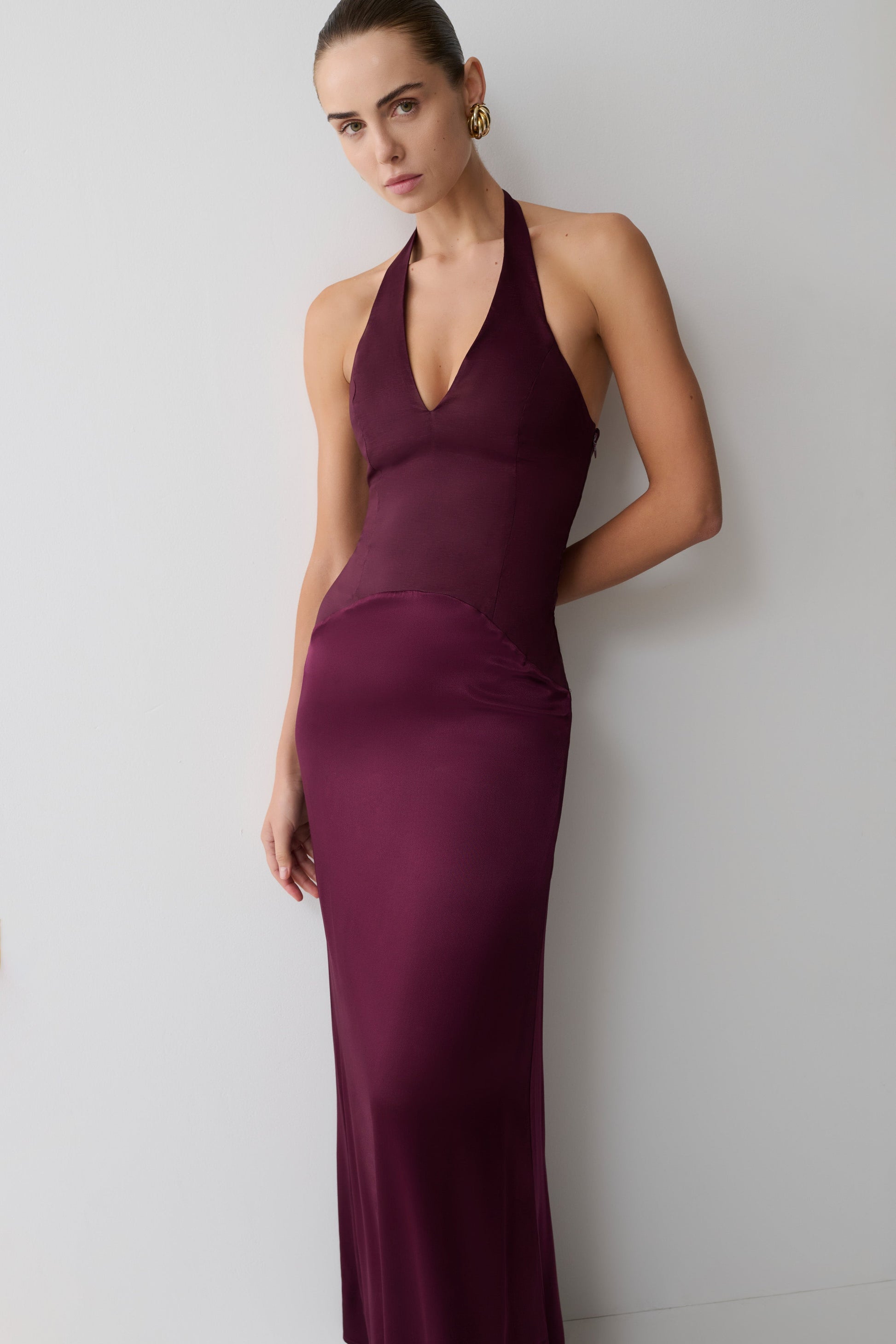Maura Taffeta And Satin Maxi Dress - Wine #4