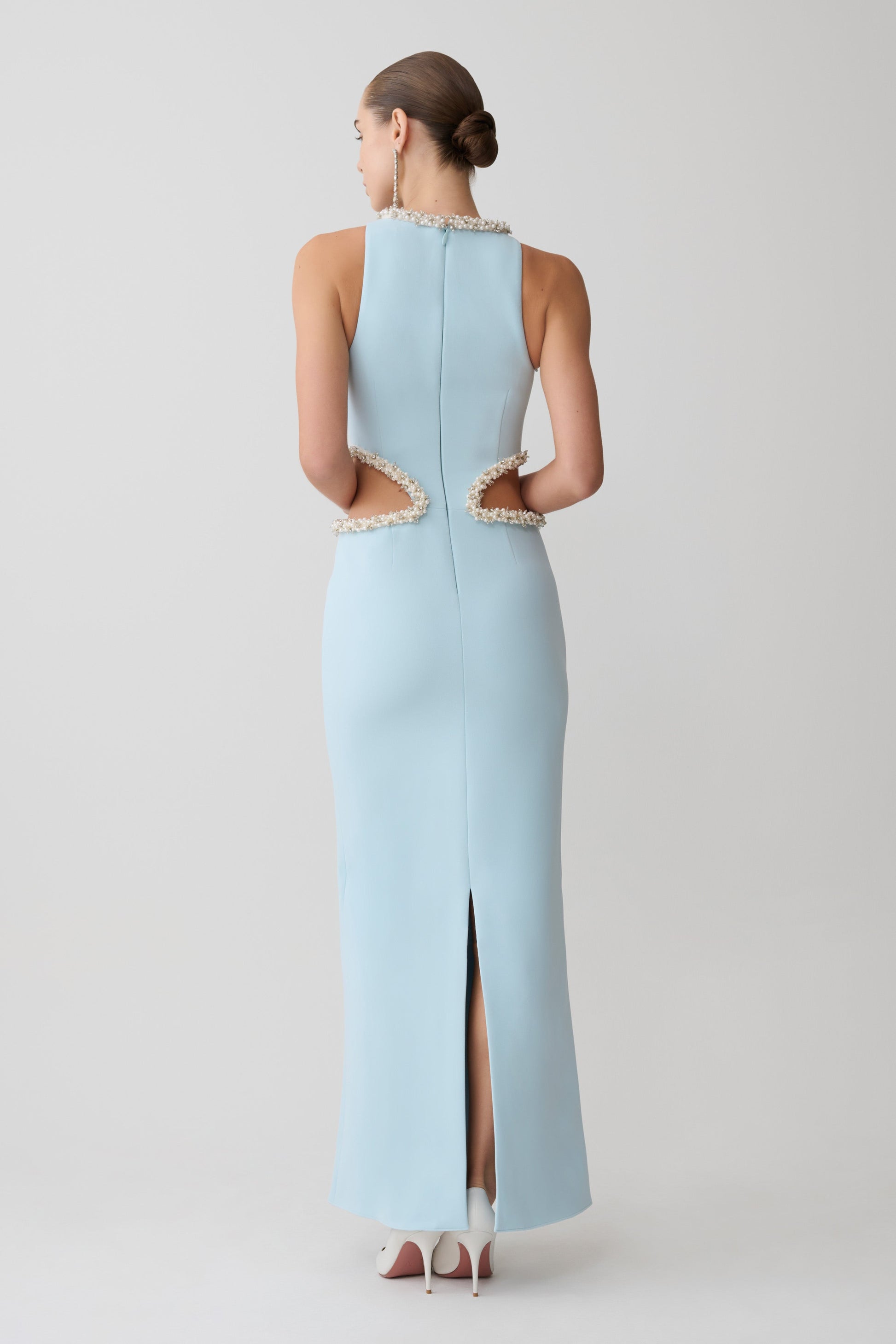 Nicole Embellished Cut Out Maxi Dress - Pale Blue #2