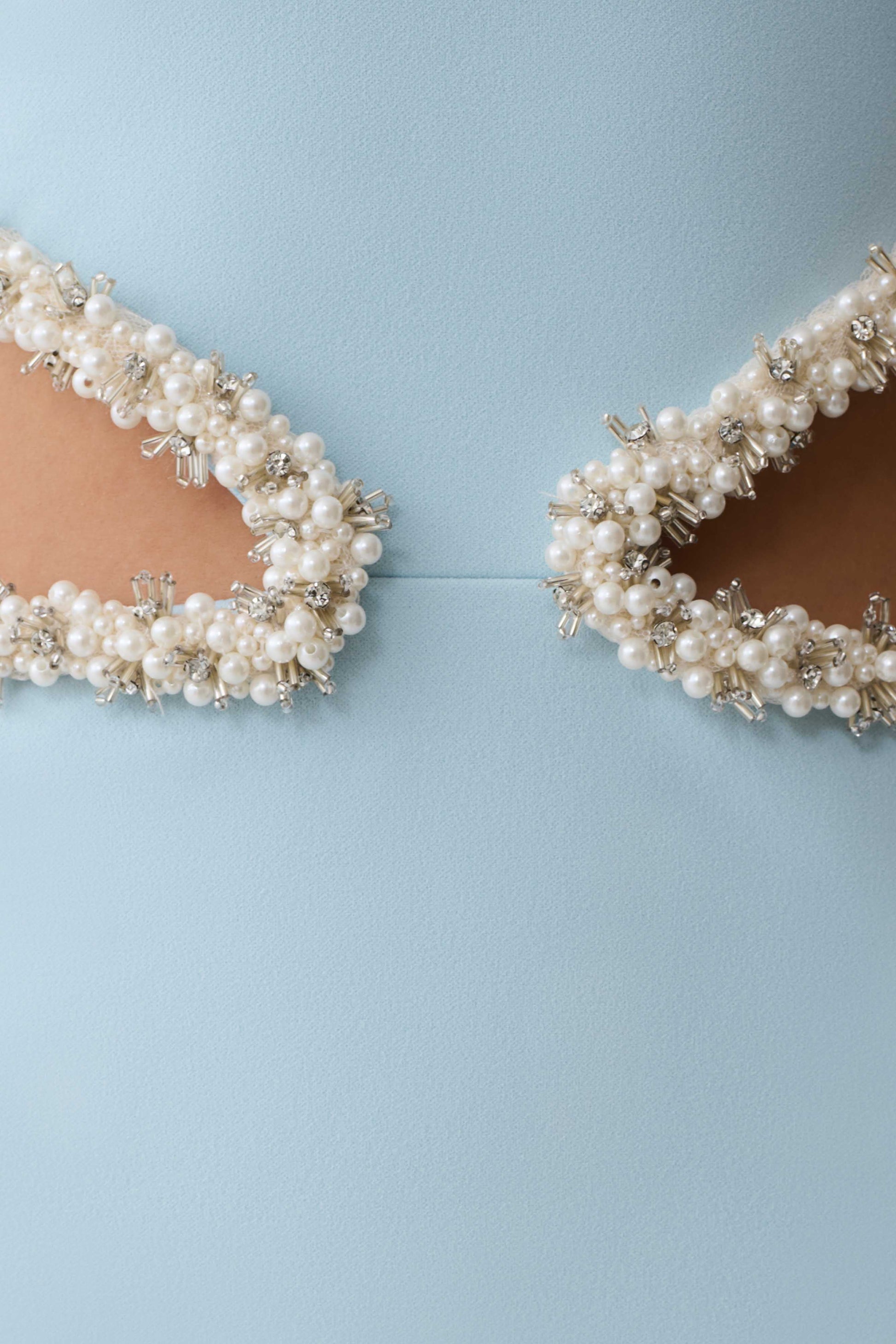 Nicole Embellished Cut Out Maxi Dress - Pale Blue #4