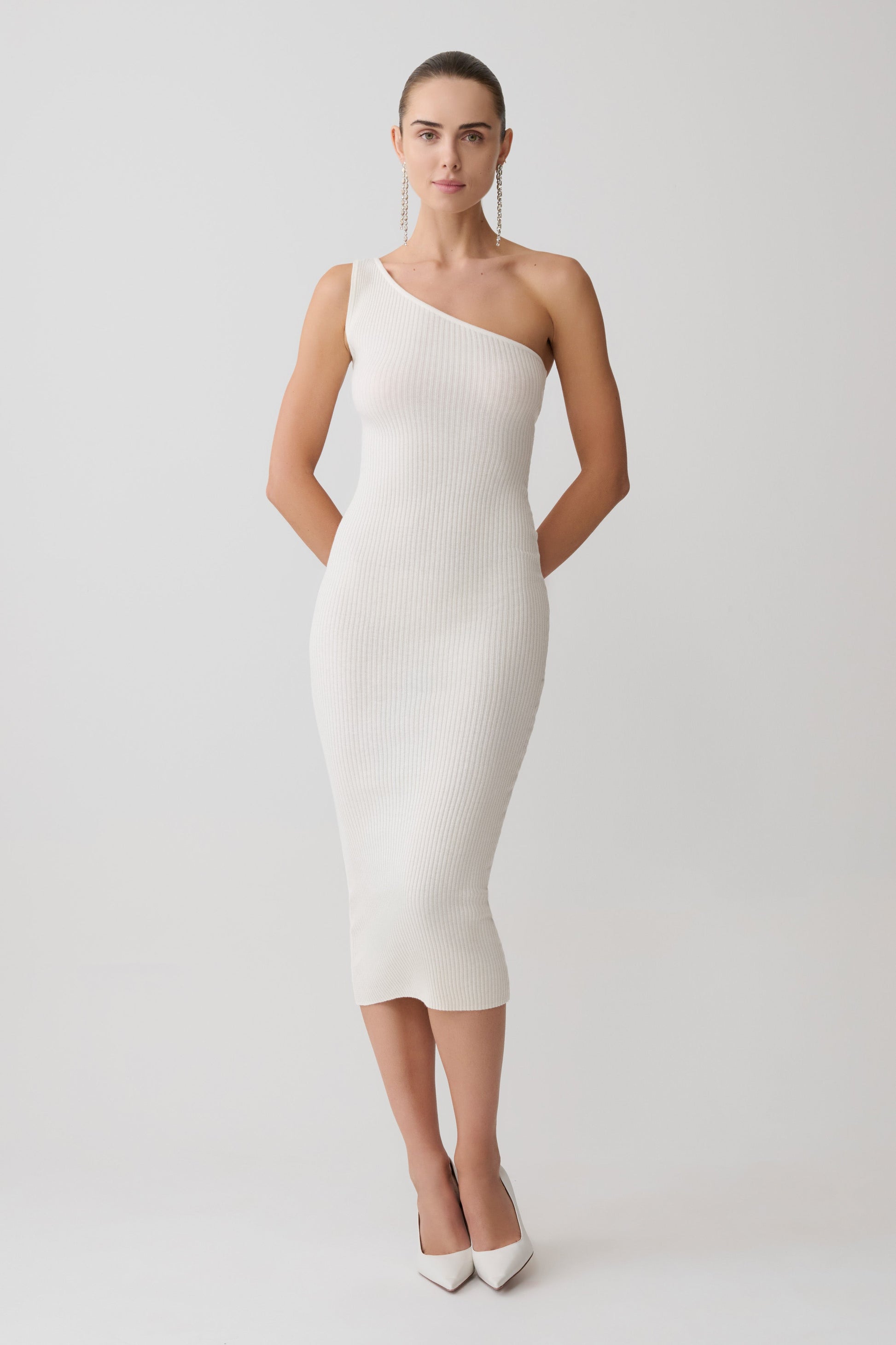 Zandie Cashmere Blend Knit Midi Dress - Ivory #5