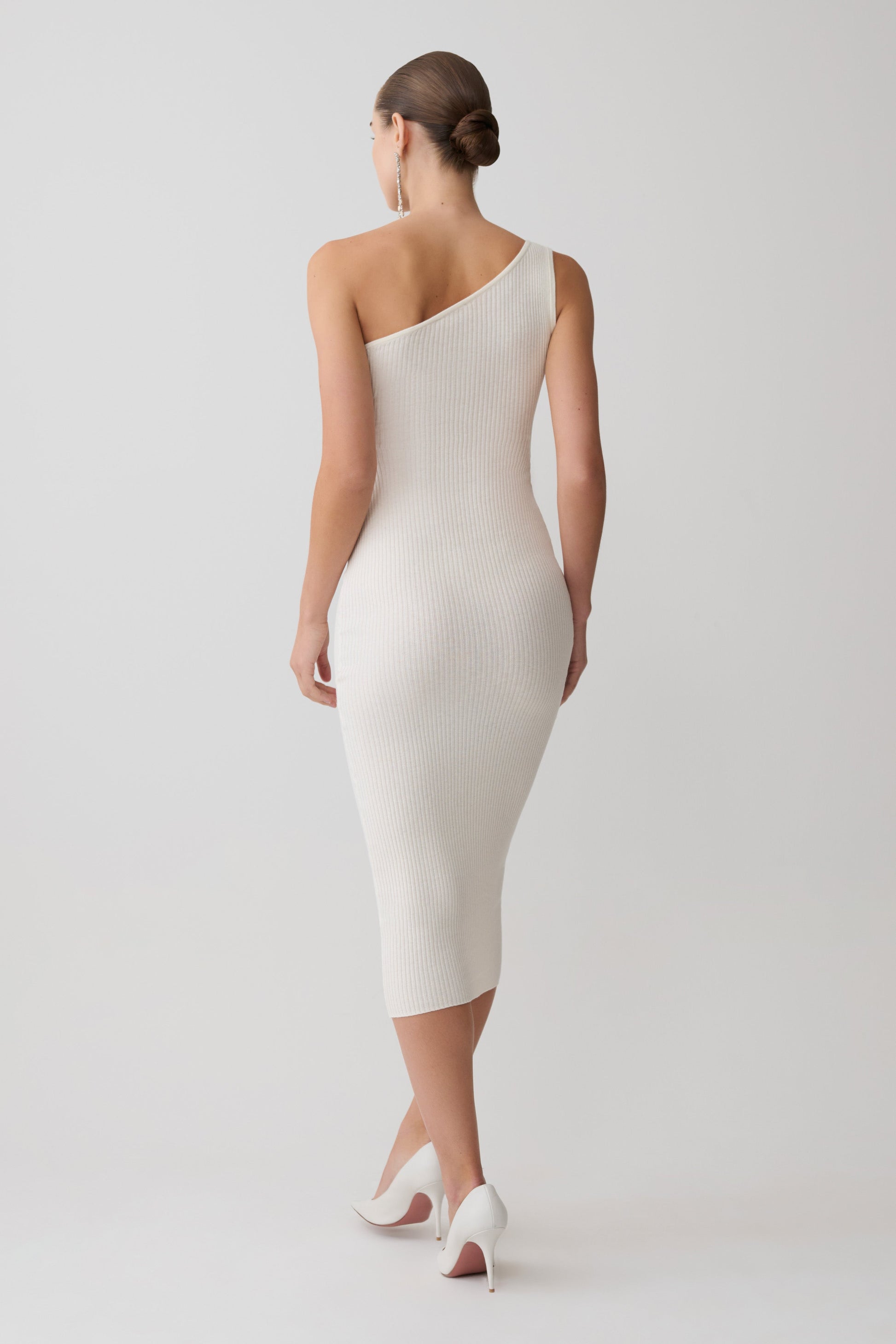 Zandie Cashmere Blend Knit Midi Dress - Ivory #7