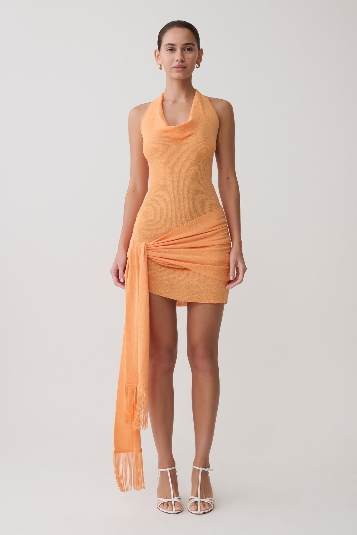 Lucien Cowl Neck Mini Dress - Apricot #2