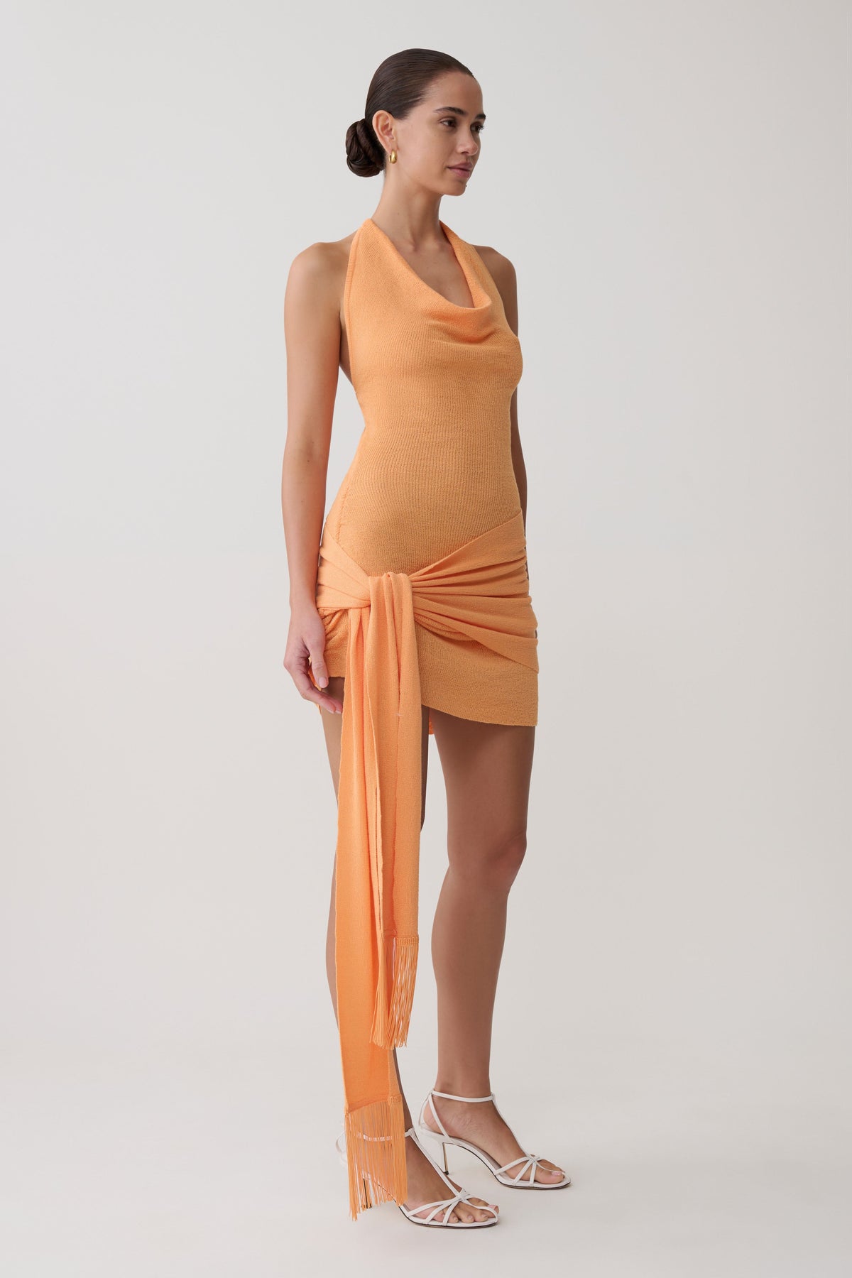 Lucien Cowl Neck Mini Dress - Apricot #3