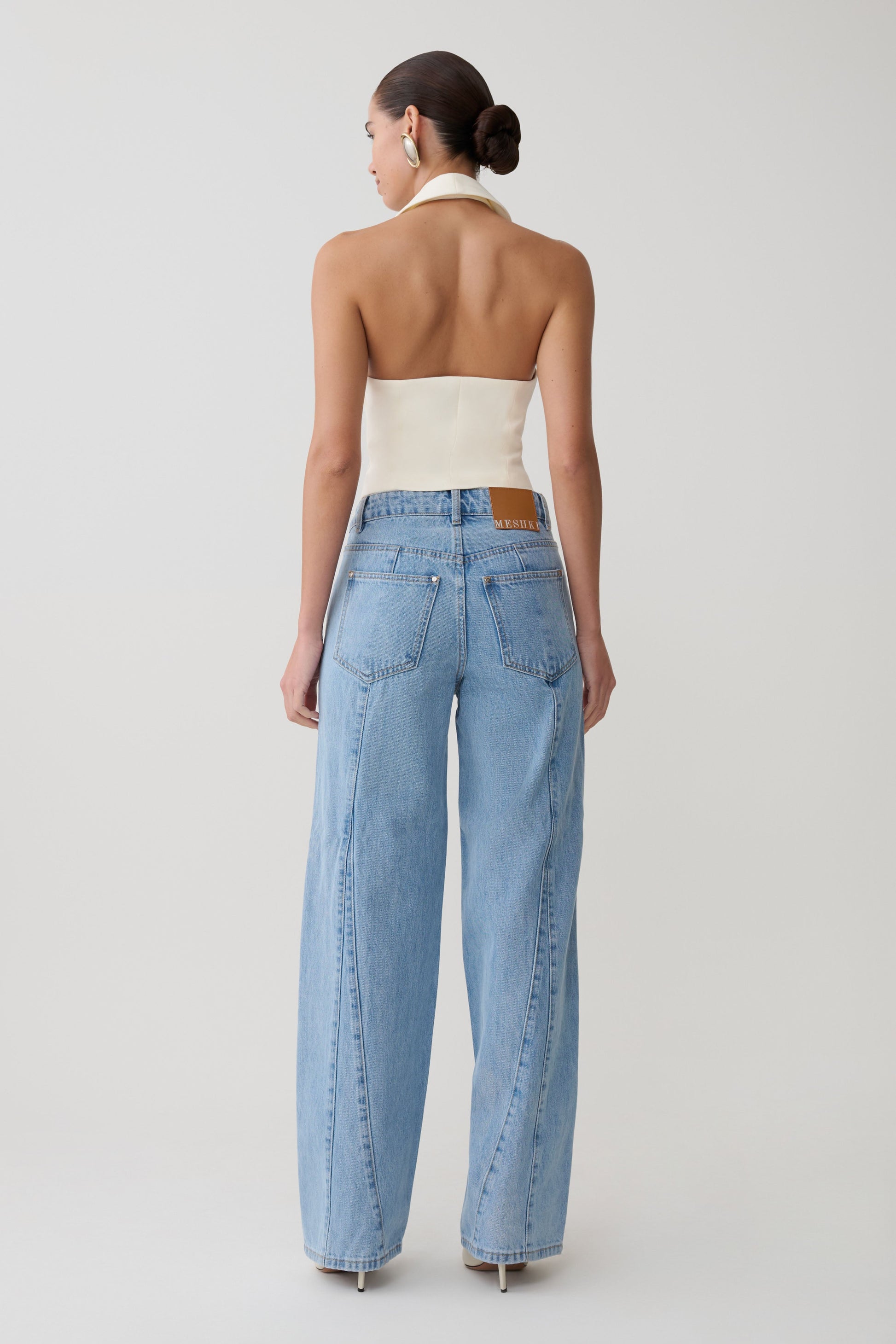 Calla Collared Sleeveless Halter Top - Ivory #6