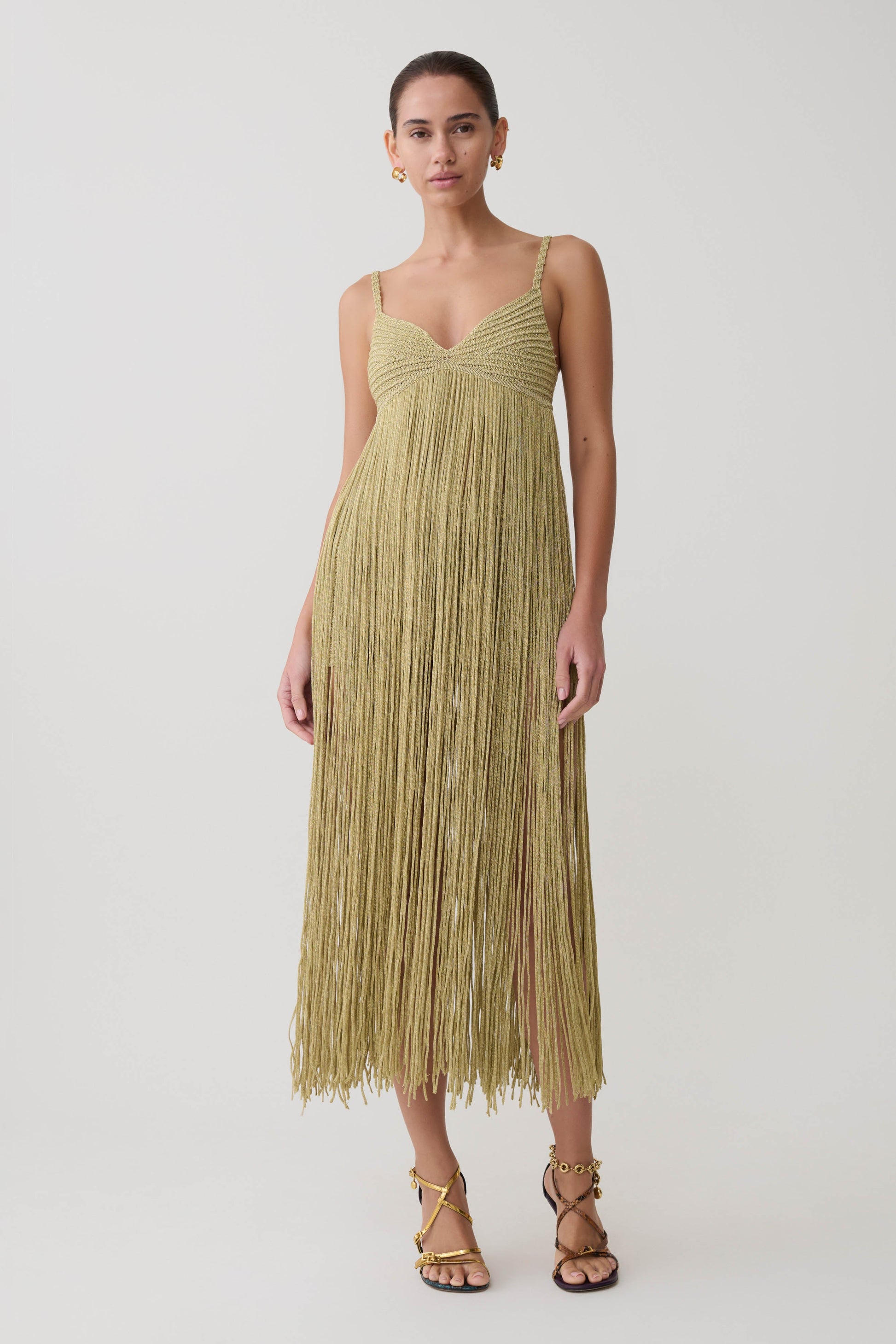 Renee Lurex Crochet Maxi Dress - Gold #2