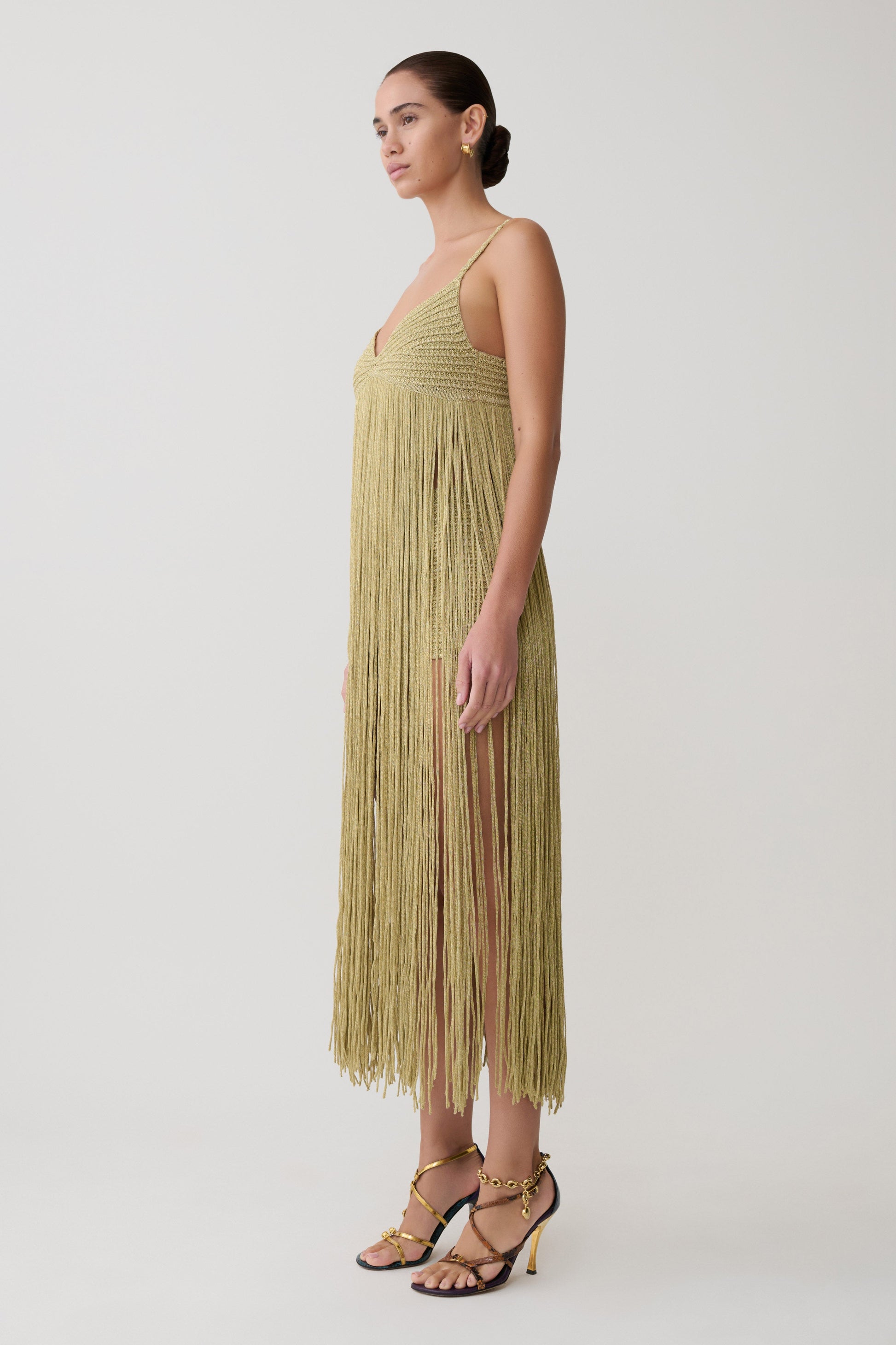 Renee Lurex Crochet Maxi Dress - Gold #4