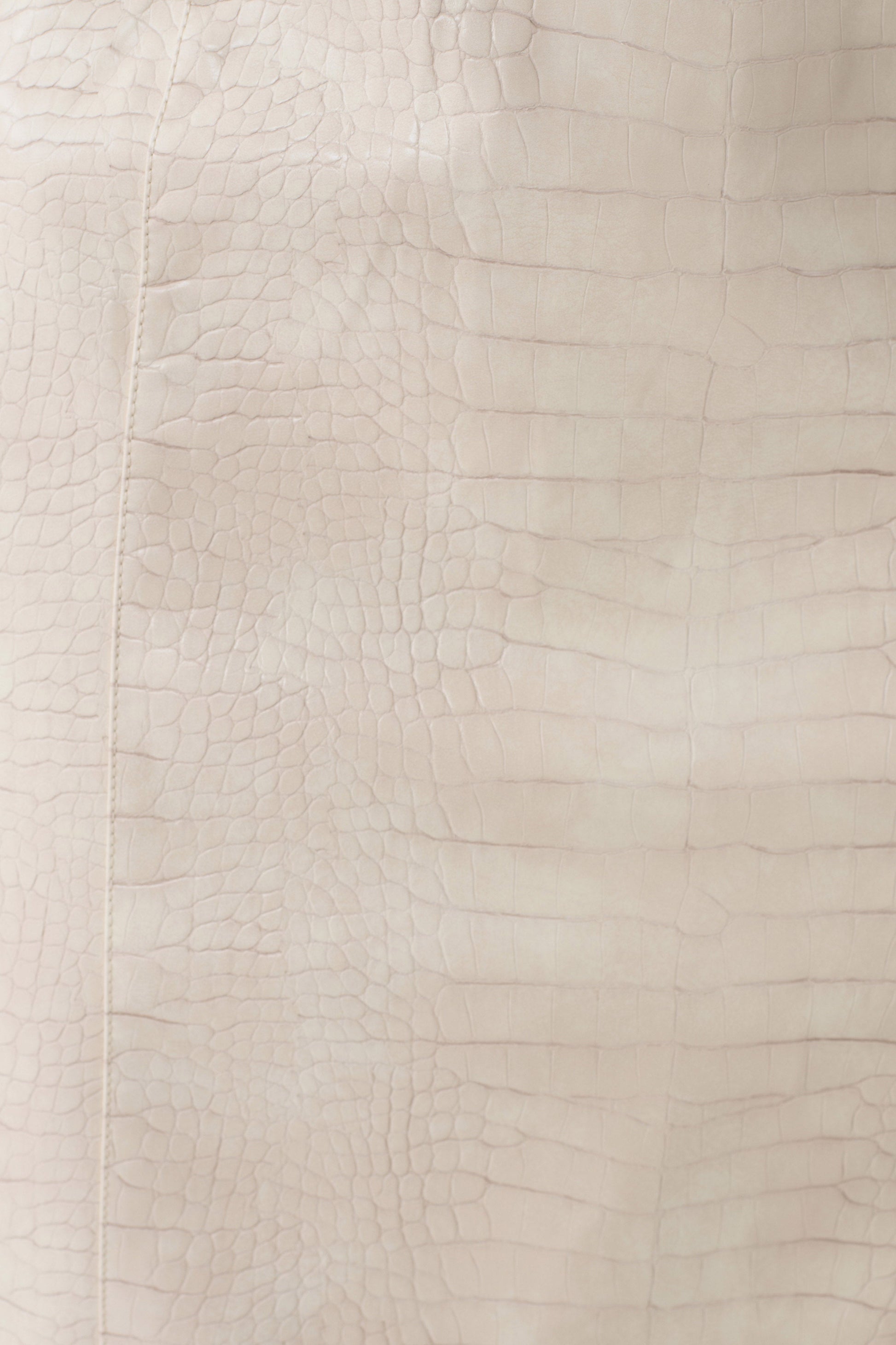 Thalia Croc Faux Leather Midi Skirt - Ivory #7