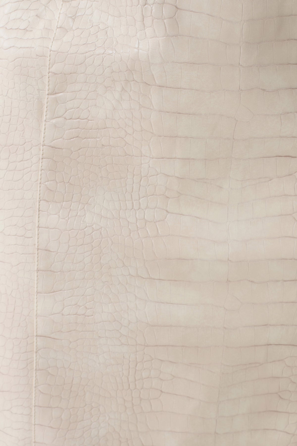Thalia Croc Faux Leather Midi Skirt - Ivory #7